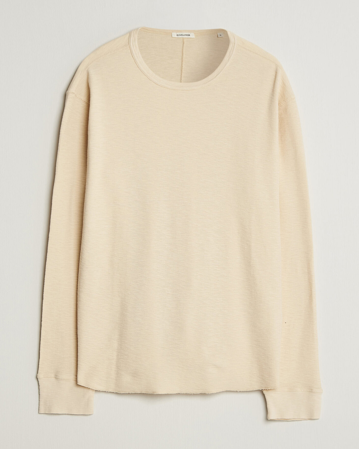 Men | T-Shirts | Sunflower | Long Sleeve Waffle Tee Beige