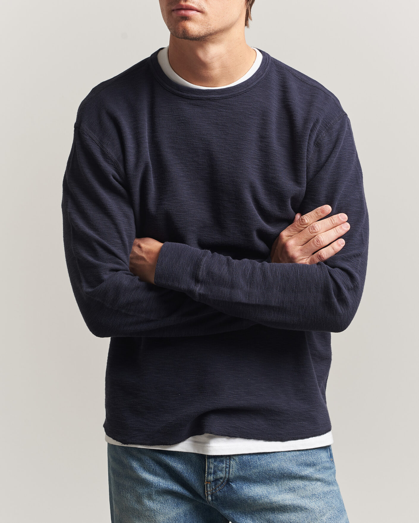 Sunflower Long Sleeve Waffle Tee Navy at CareOfCarl.com