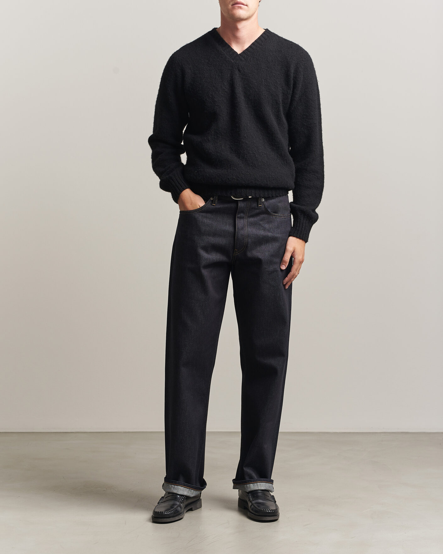 Men | Trousers | Sunflower | Loose Selvedge Jeans Raw Indigo