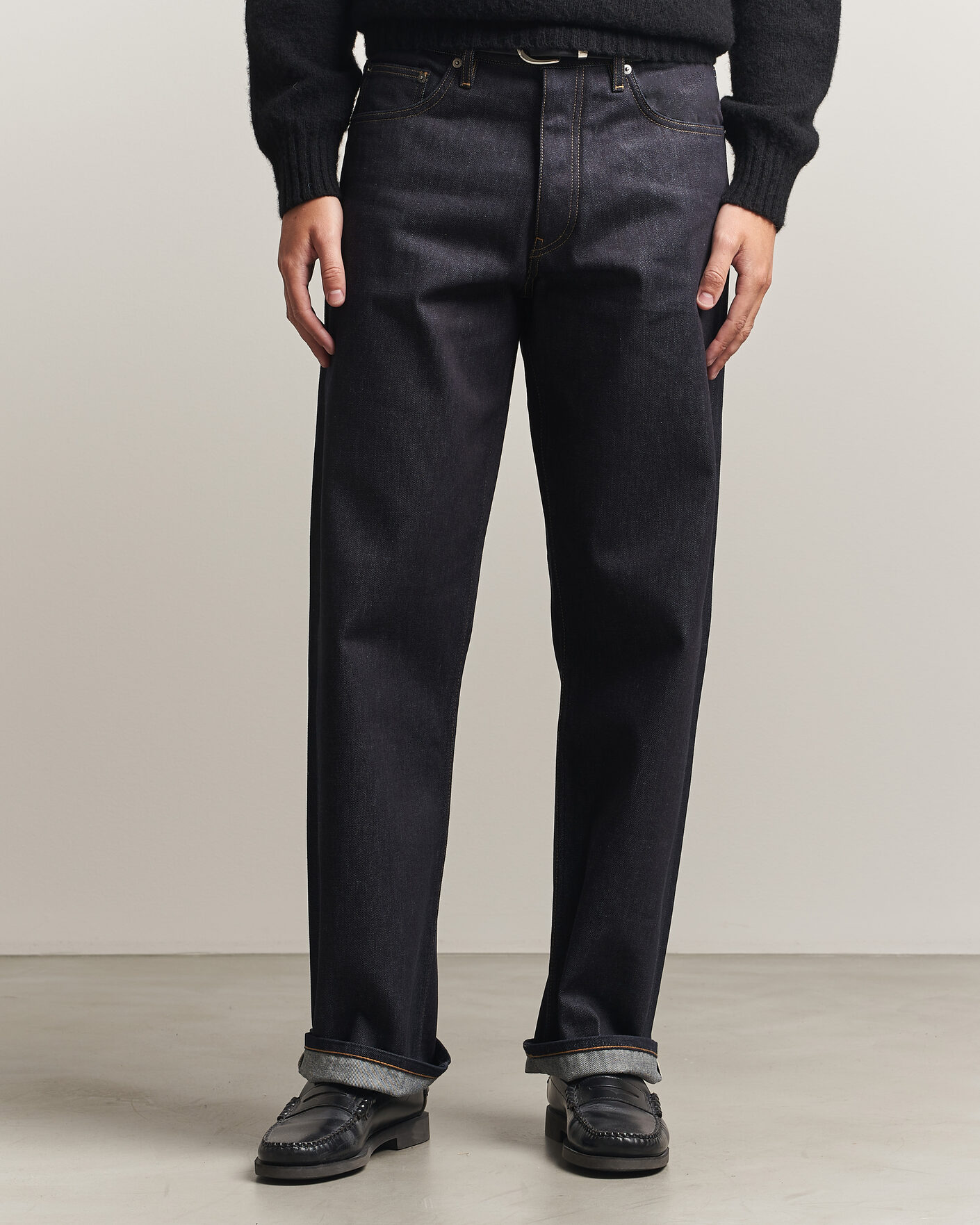 Men | Trousers | Sunflower | Loose Selvedge Jeans Raw Indigo