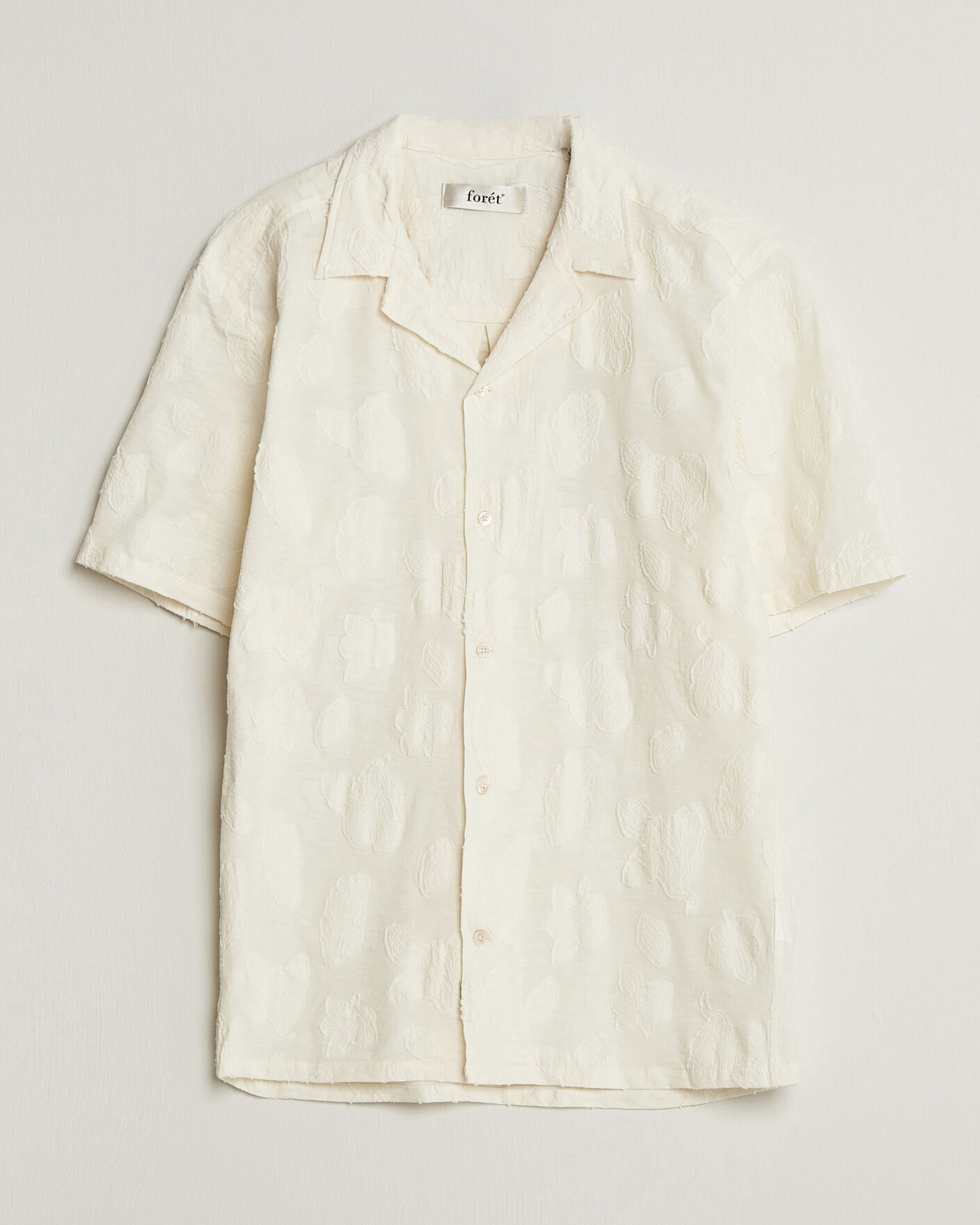 Men | Shirts | Forét | Peer Jaquard Short Sleeve Shirt Cloud