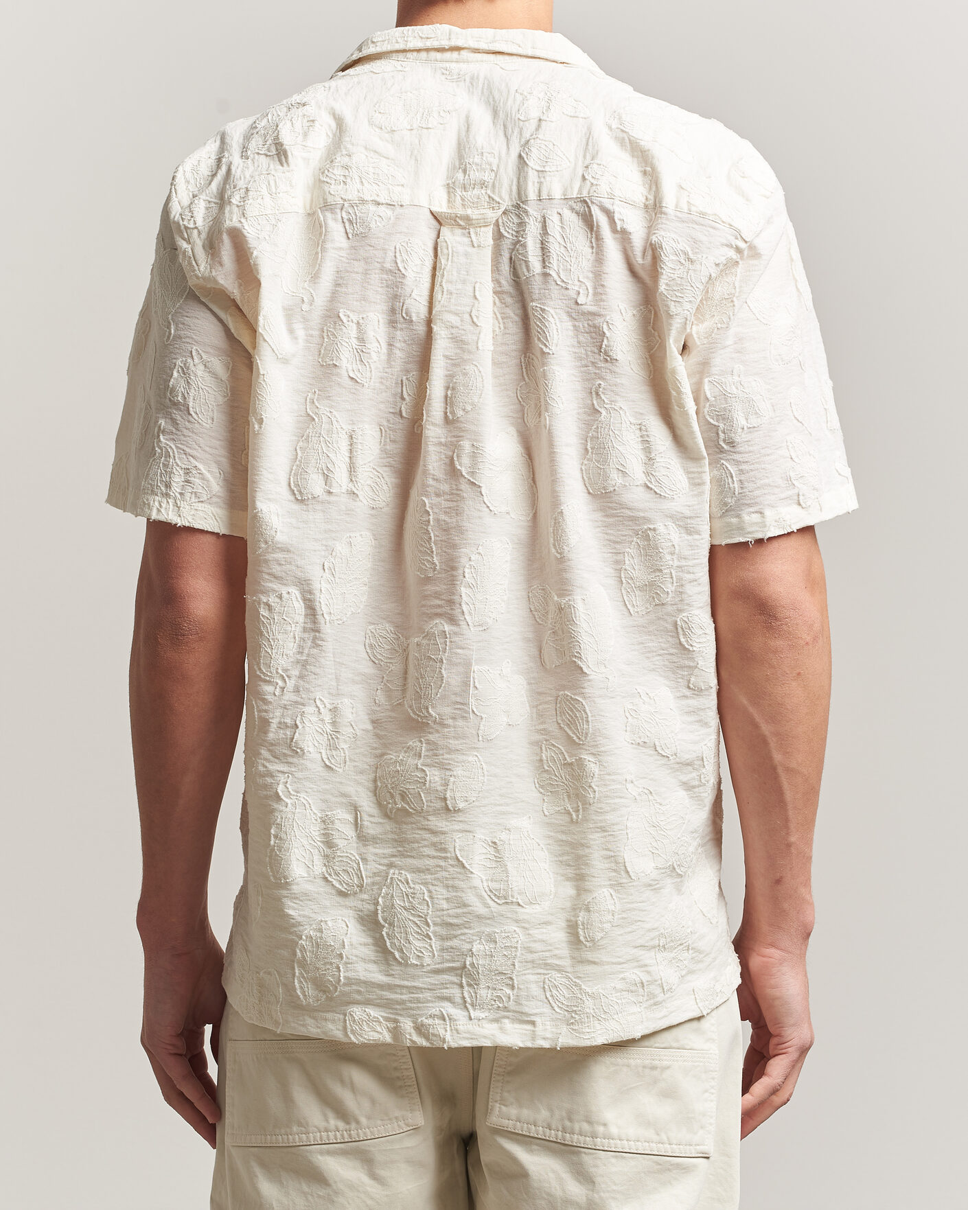 Men | Shirts | Forét | Peer Jaquard Short Sleeve Shirt Cloud