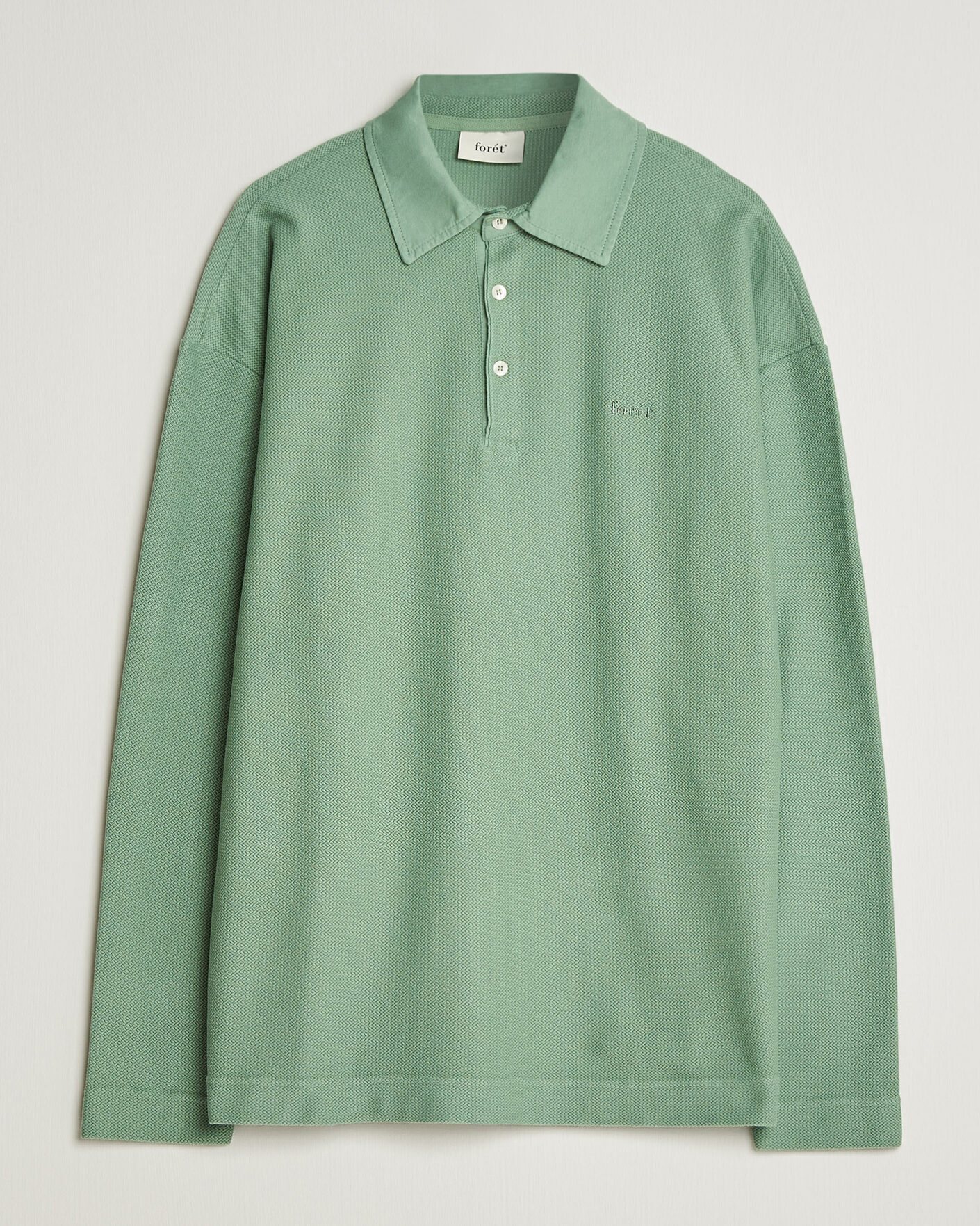 Men | Polo Shirts | Forét | Herb Textured Knit Polo Green Oxide
