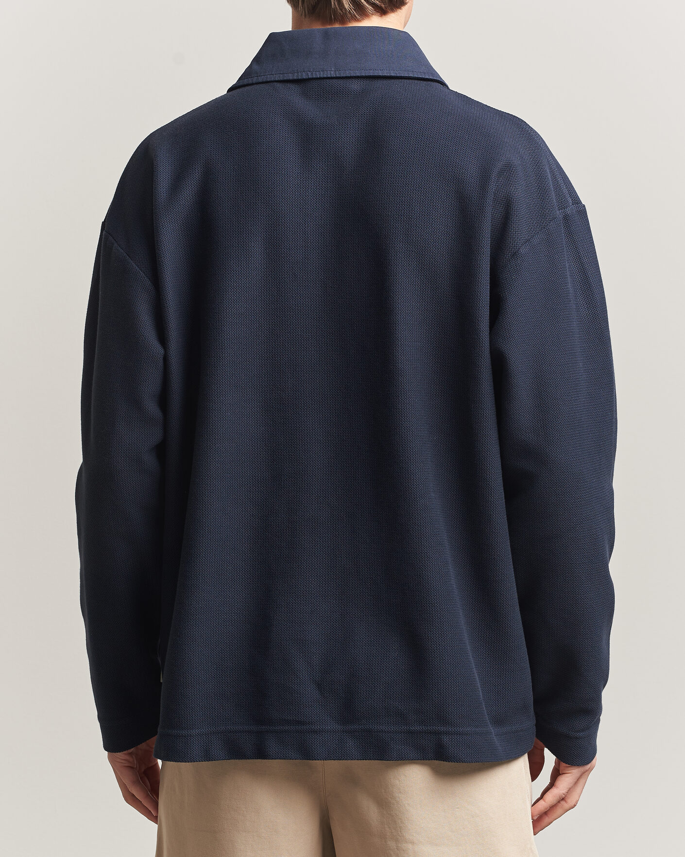 Men | Sweaters & Knitwear | Forét | Herb Textured Knit Polo Navy
