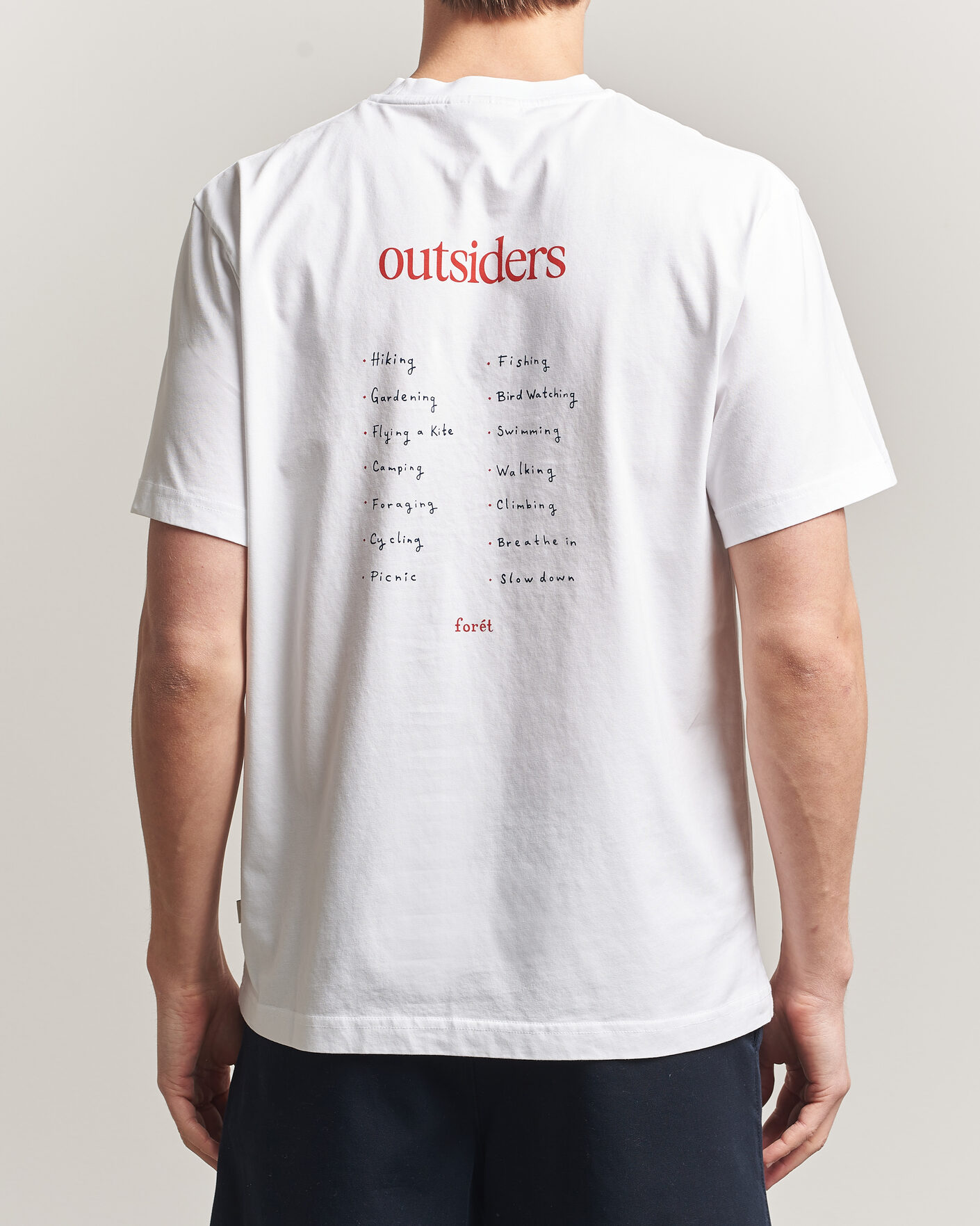 Men | T-Shirts | Forét | To Do Back Print T-Shirt White