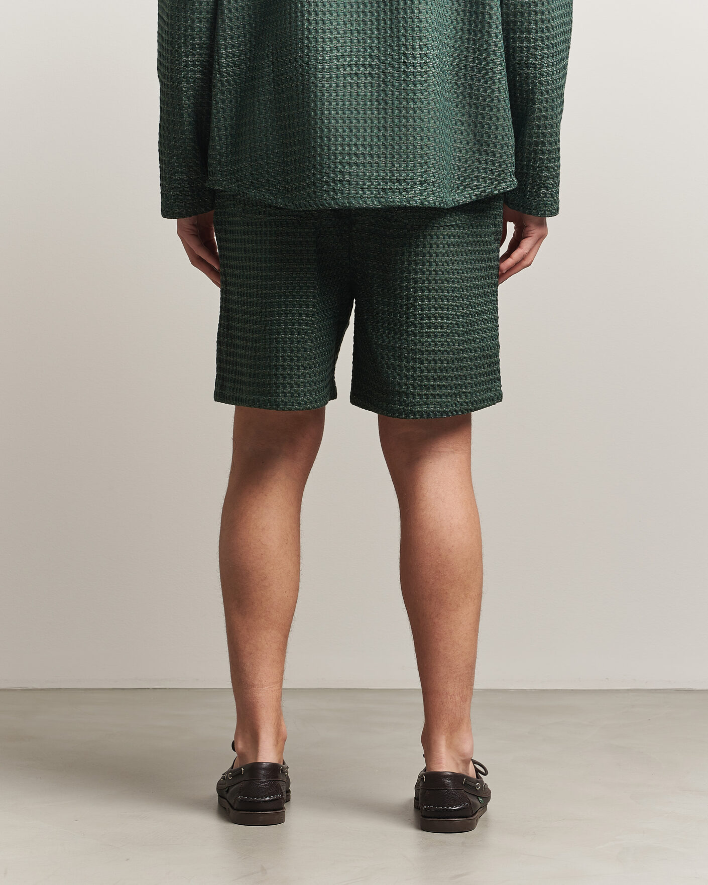 Men | Shorts | LES DEUX | Check Seersucker Casual Shorts Pine Green