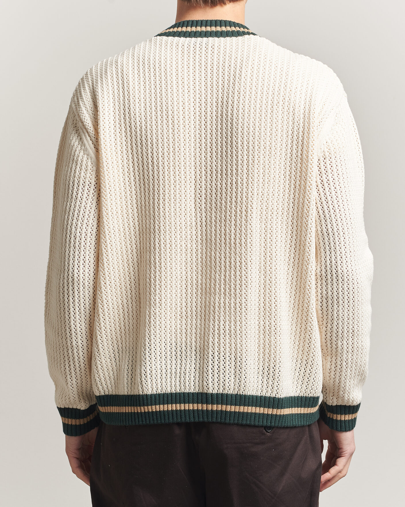 Men | Sweaters & Knitwear | LES DEUX | Lace Knitted Cardigan Eggnog White