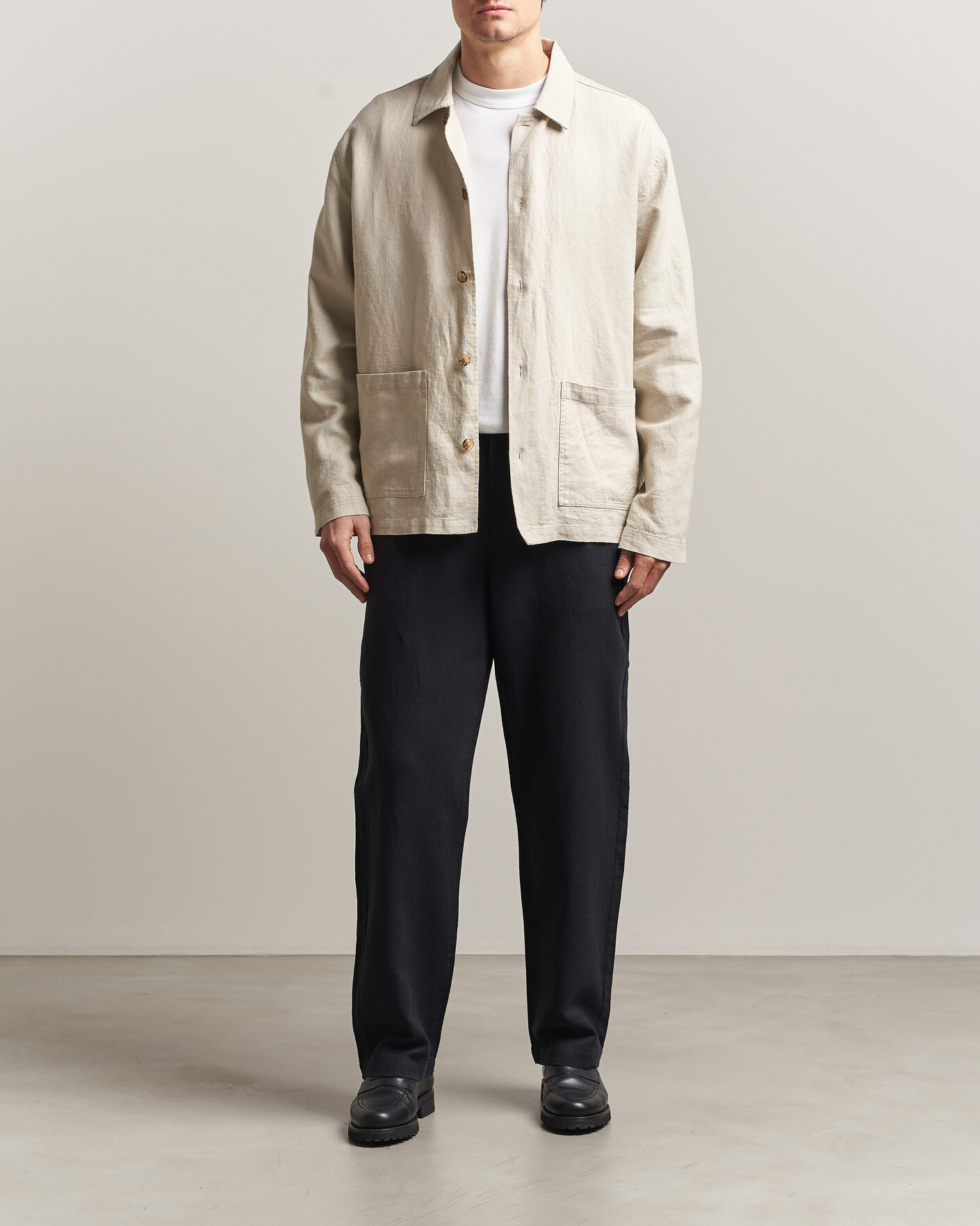 Men | Shirts | LES DEUX | Linen Overshirt Light Sand