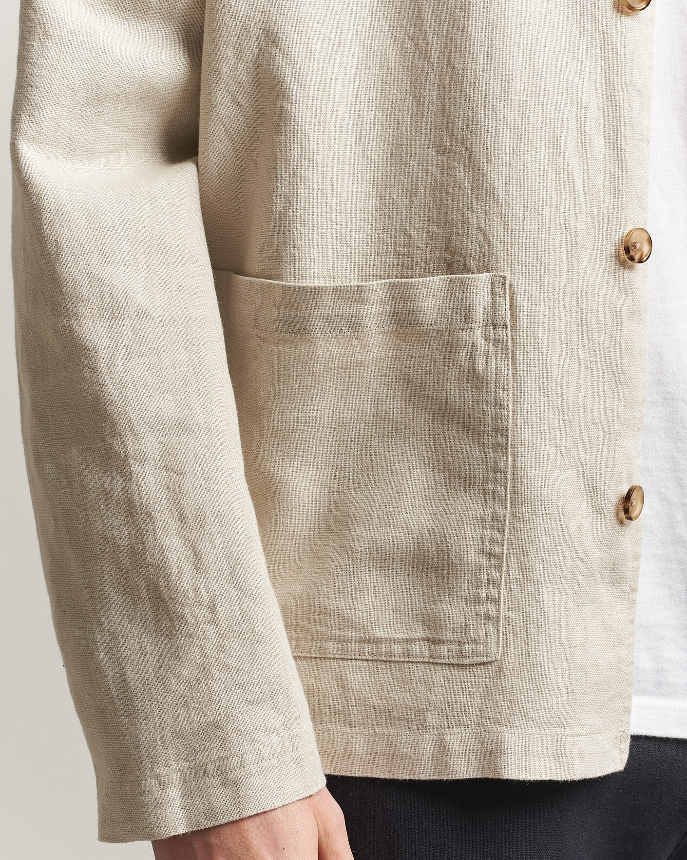 Men | Shirts | LES DEUX | Linen Overshirt Light Sand
