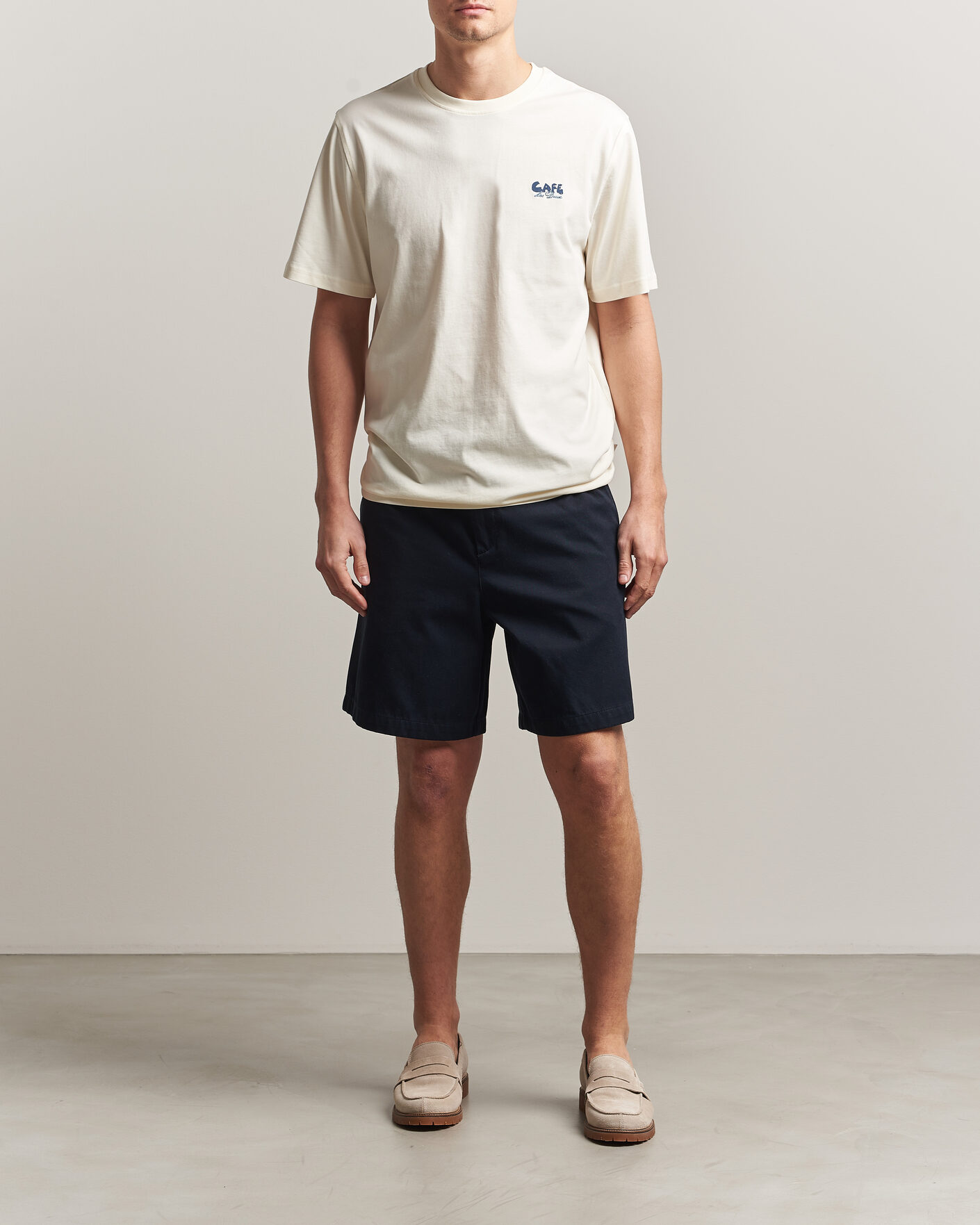 Men | T-Shirts | LES DEUX | Café Backprint T-Shirt Light Ivory