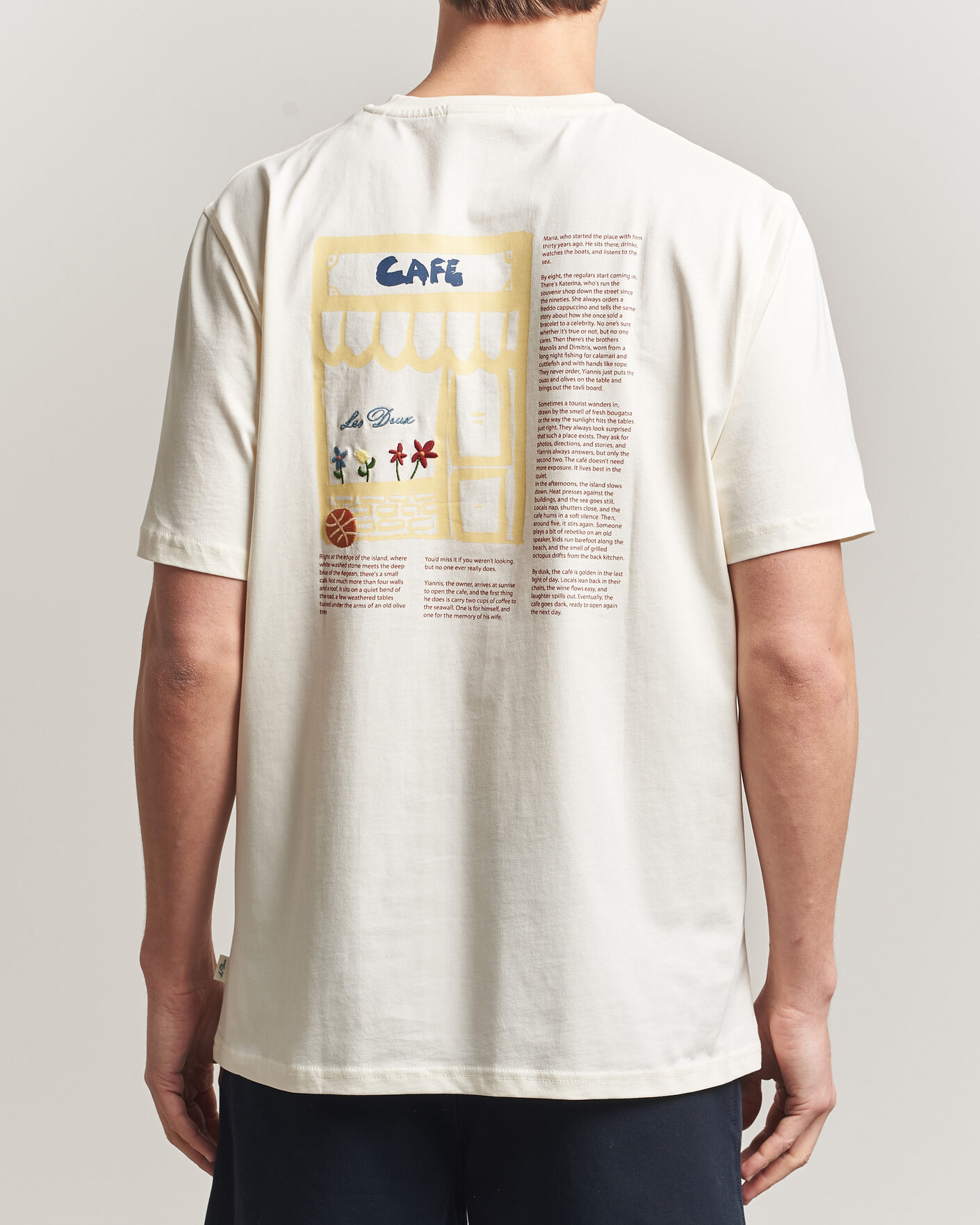 Men | T-Shirts | LES DEUX | Café Backprint T-Shirt Light Ivory