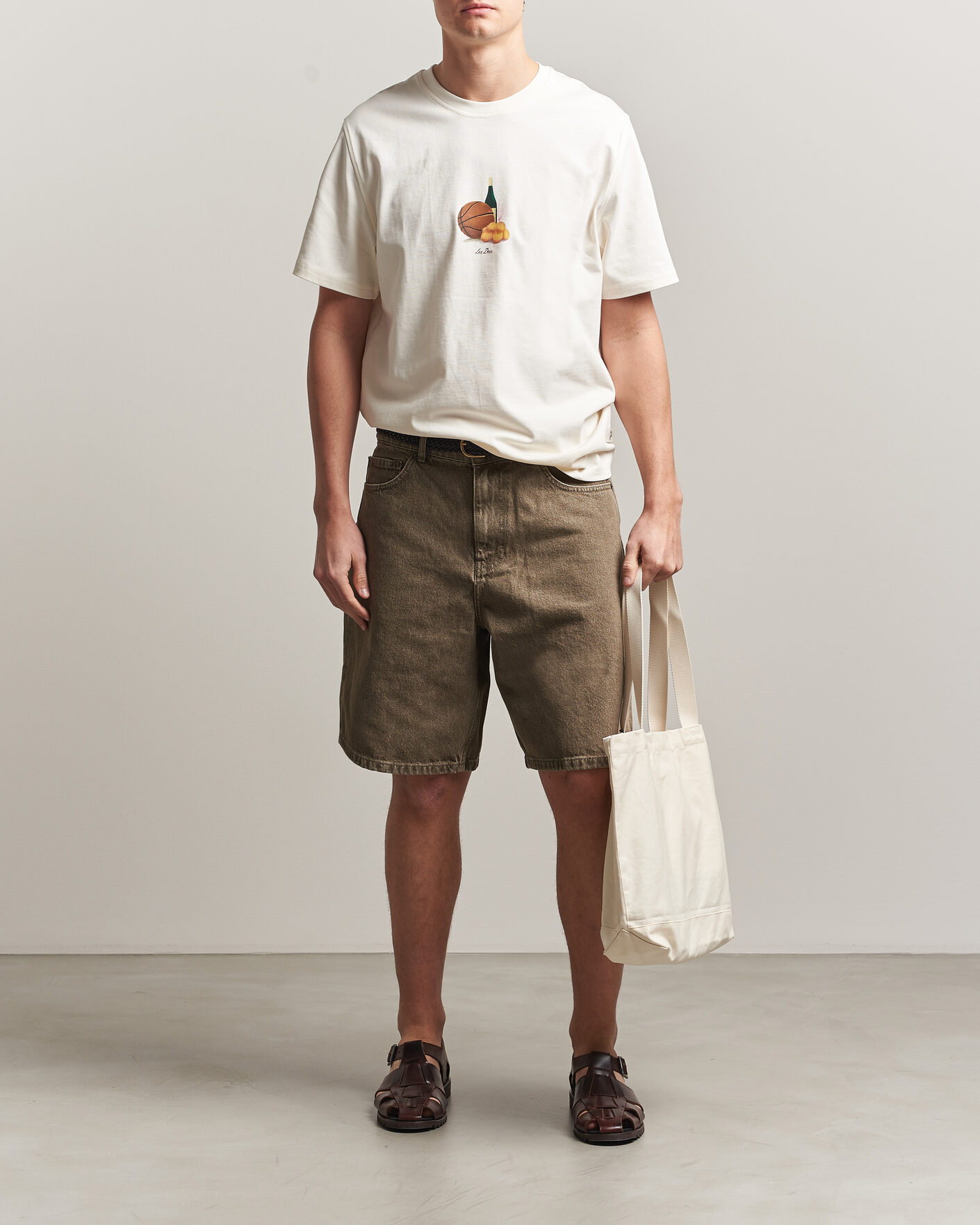 Men | T-Shirts | LES DEUX | Lemons Printed T-Shirt Eggnog White