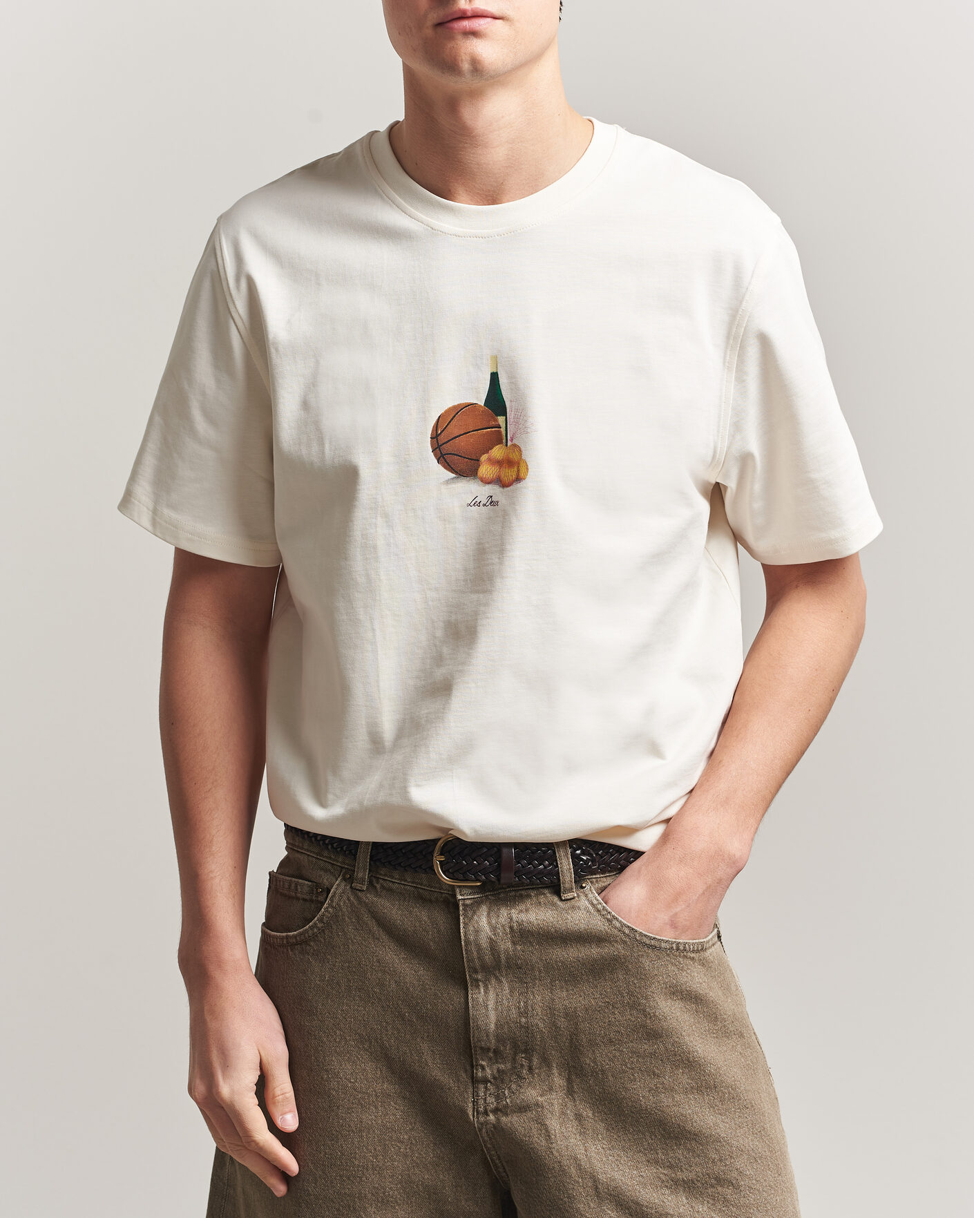 Men | T-Shirts | LES DEUX | Lemons Printed T-Shirt Eggnog White