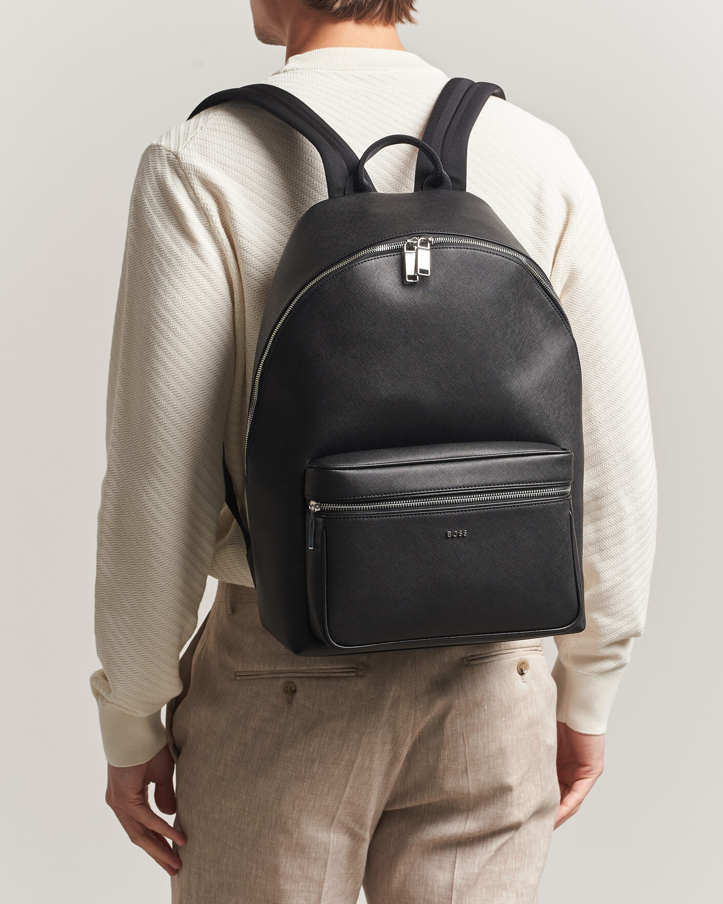 Men | Bags | BOSS BLACK | Northon Leather Backpack Black