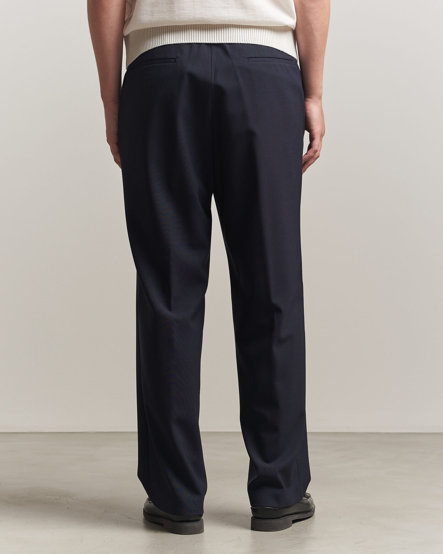 Men | Trousers | BOSS BLACK | Pat Pleated Wool Trousers Dark Blue