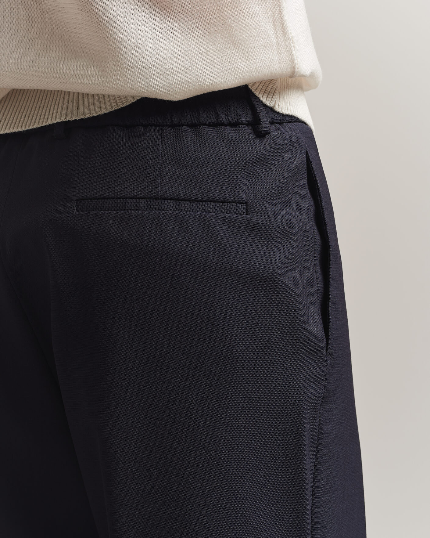 Men | Trousers | BOSS BLACK | Pat Pleated Wool Trousers Dark Blue
