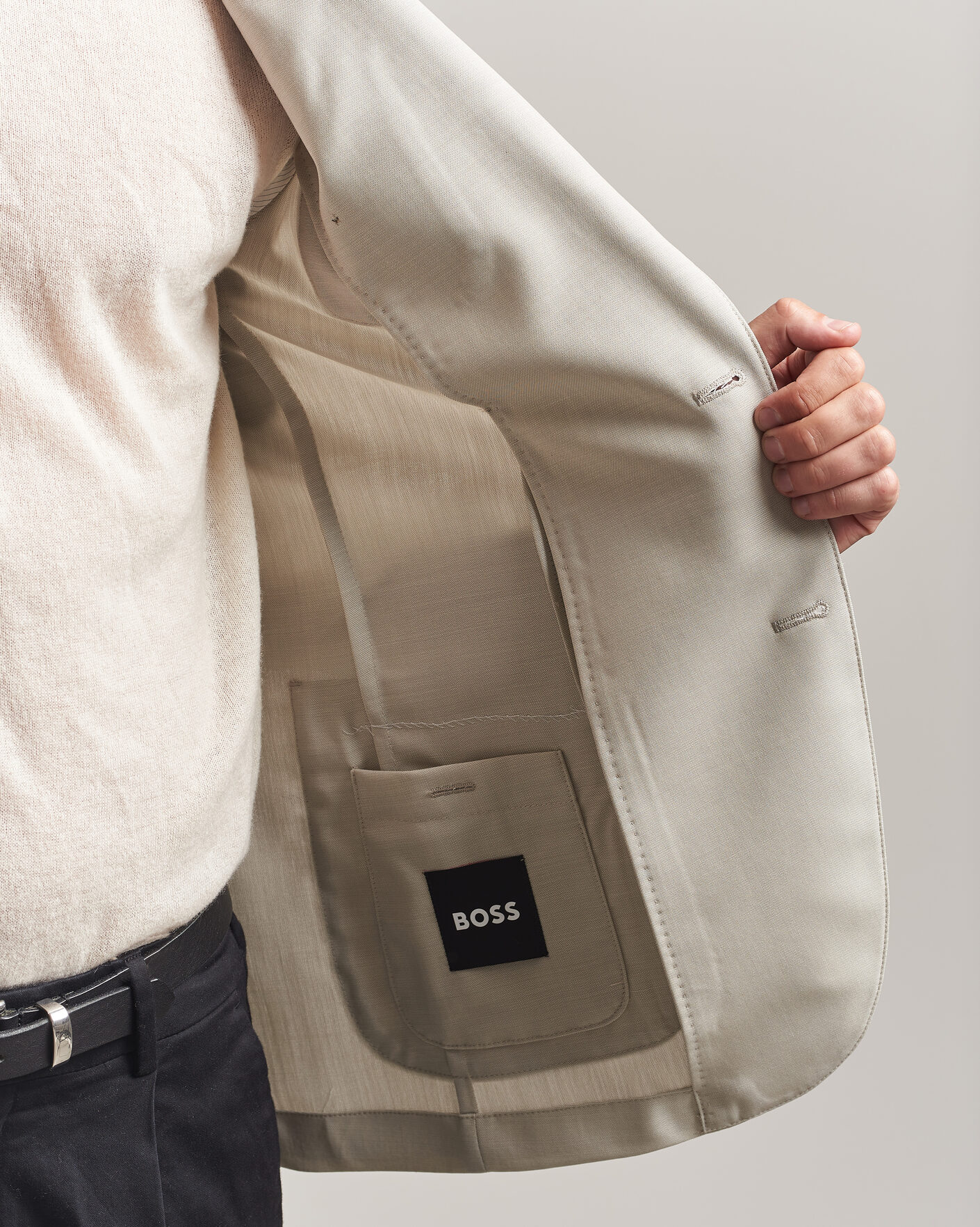 Men | Blazers | BOSS BLACK | Hanry Wool Patch Pocket Blazer Light Beige