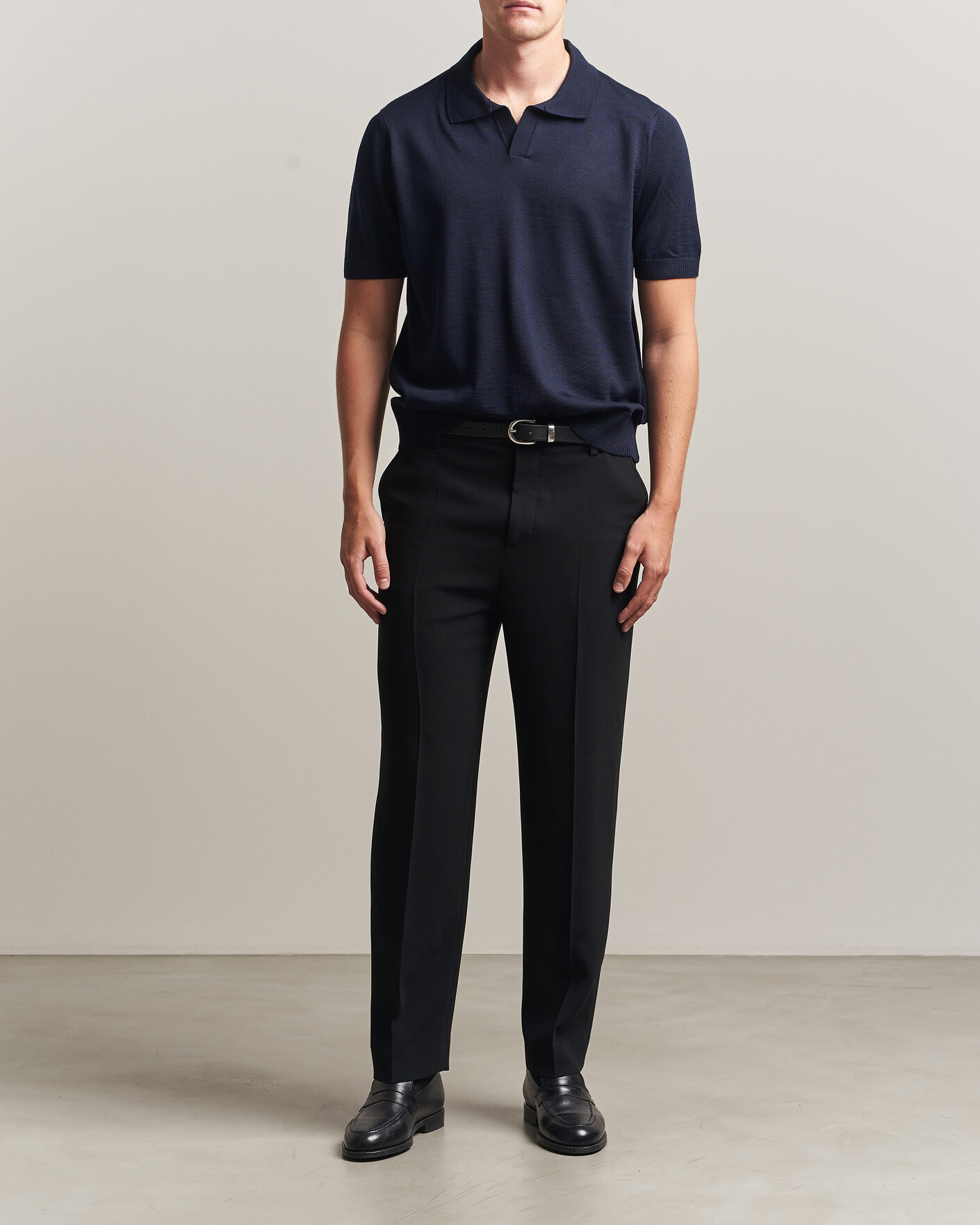 Men | Polo Shirts | BOSS BLACK | Lantoni Knitted Polo Dark Blue