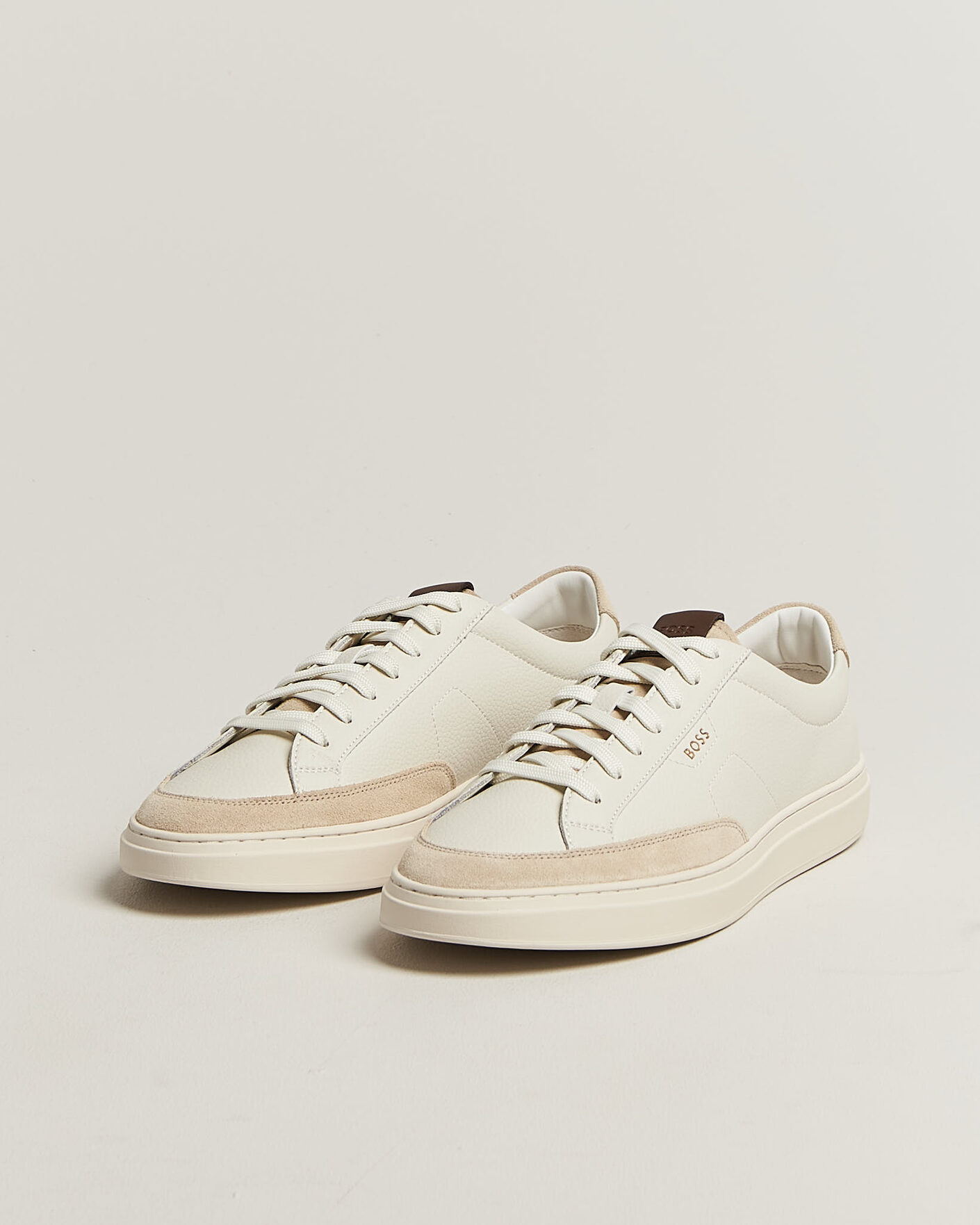 Men | Sneakers | BOSS BLACK | Kieran Leather/Suede Sneaker Open White