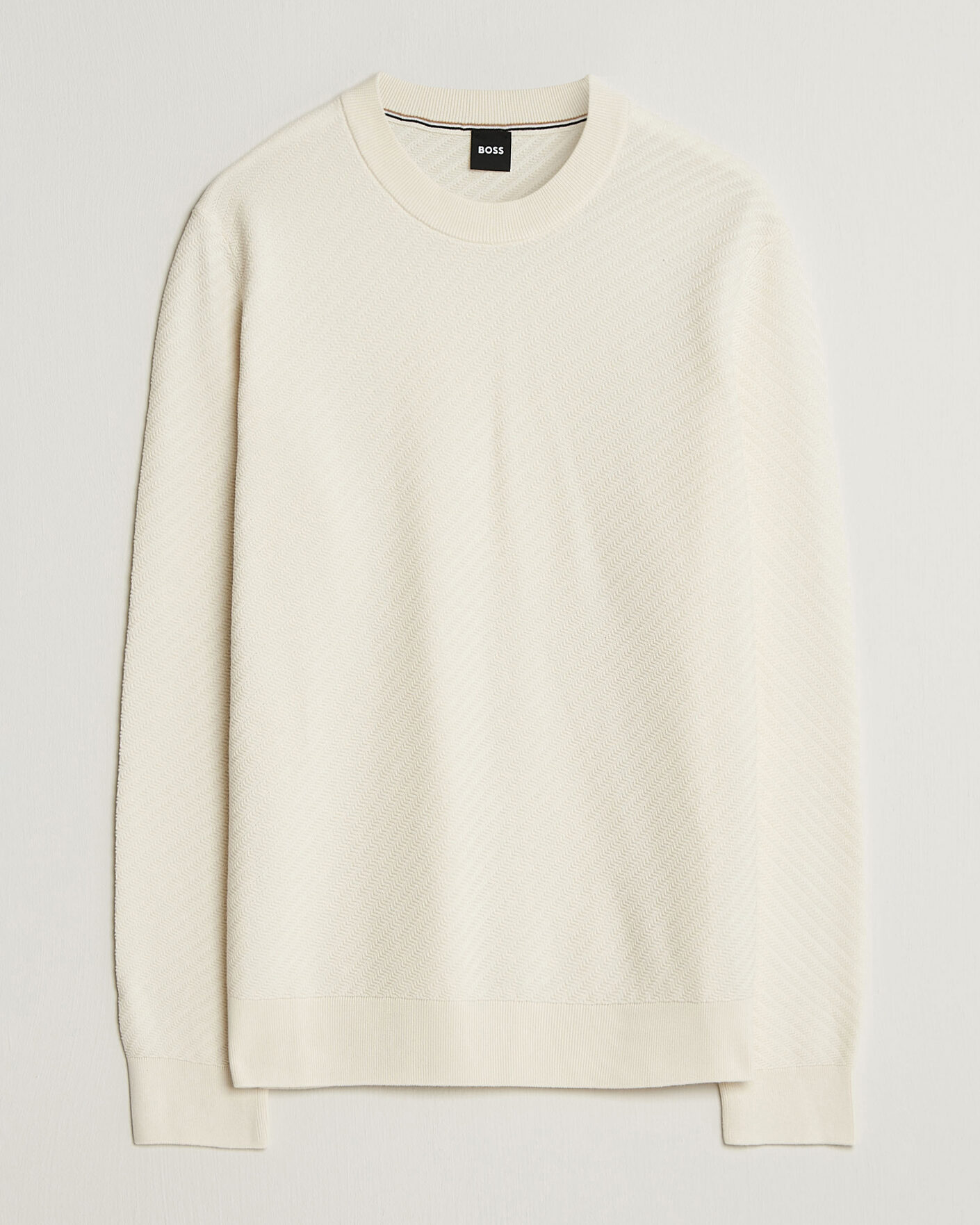 Men | Sweaters & Knitwear | BOSS BLACK | Lofranco Structured Knitted Sweater Open White