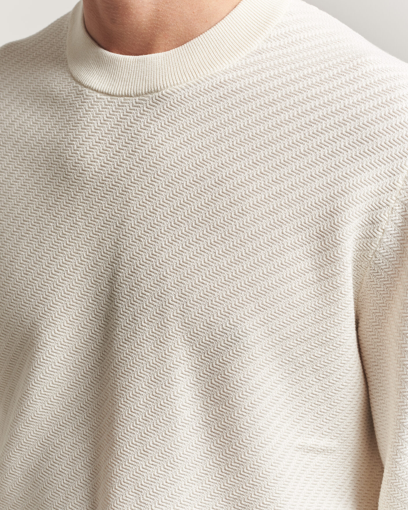 Men | Sweaters & Knitwear | BOSS BLACK | Lofranco Structured Knitted Sweater Open White