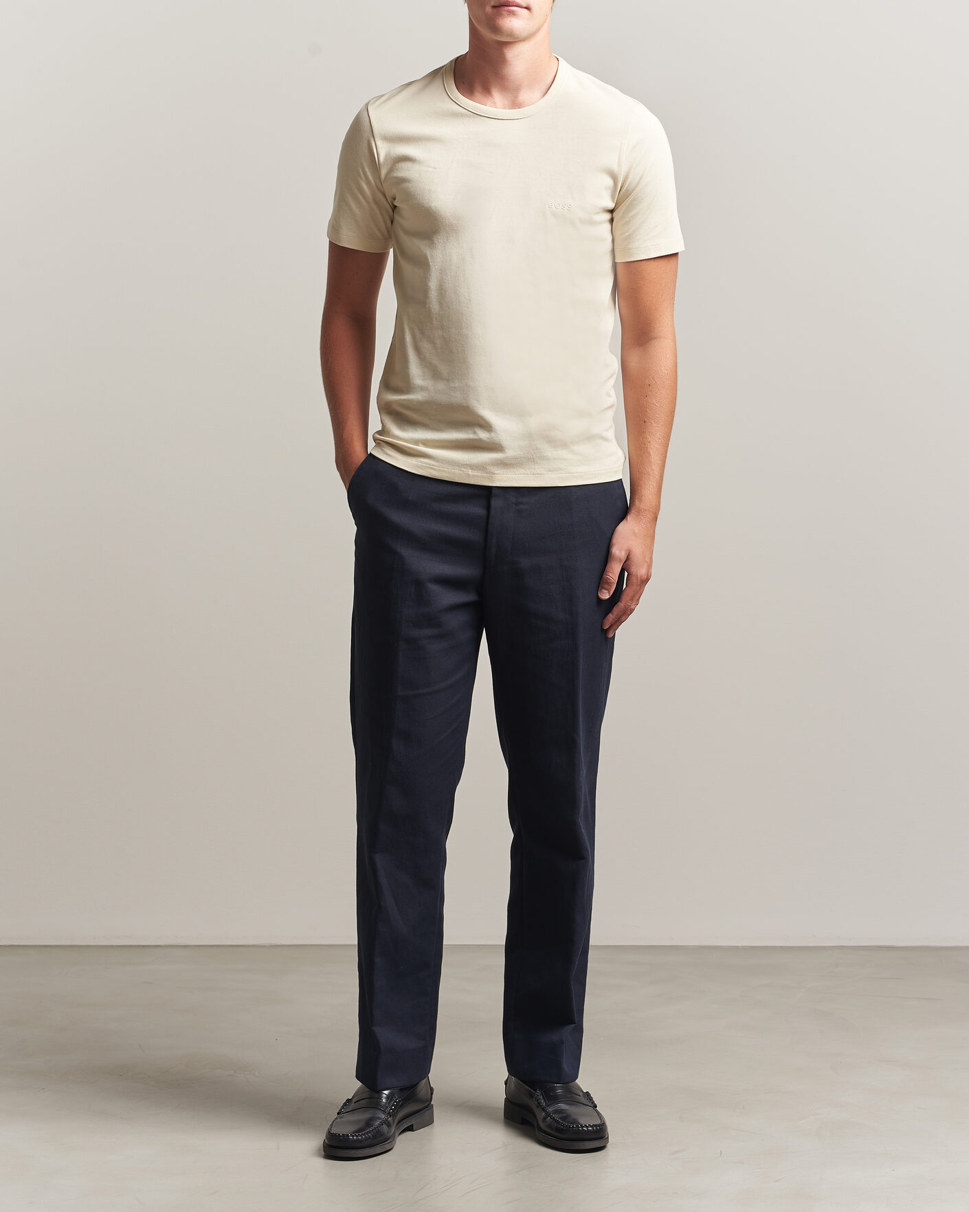 Men | T-Shirts | BOSS BLACK | 3-Pack Crew Neck T-Shirt White/Beige/Grey