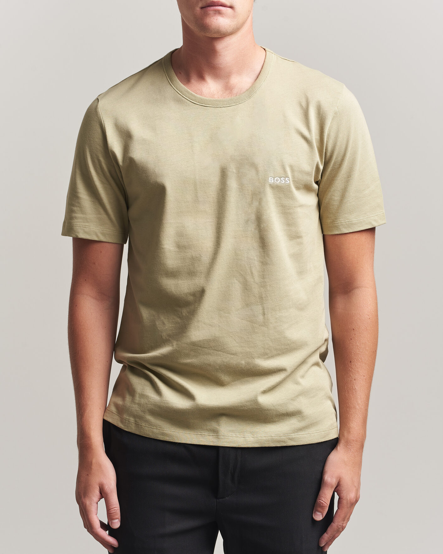 Men | T-Shirts | BOSS BLACK | 3-Pack Crew Neck T-Shirt Green/Beige/White