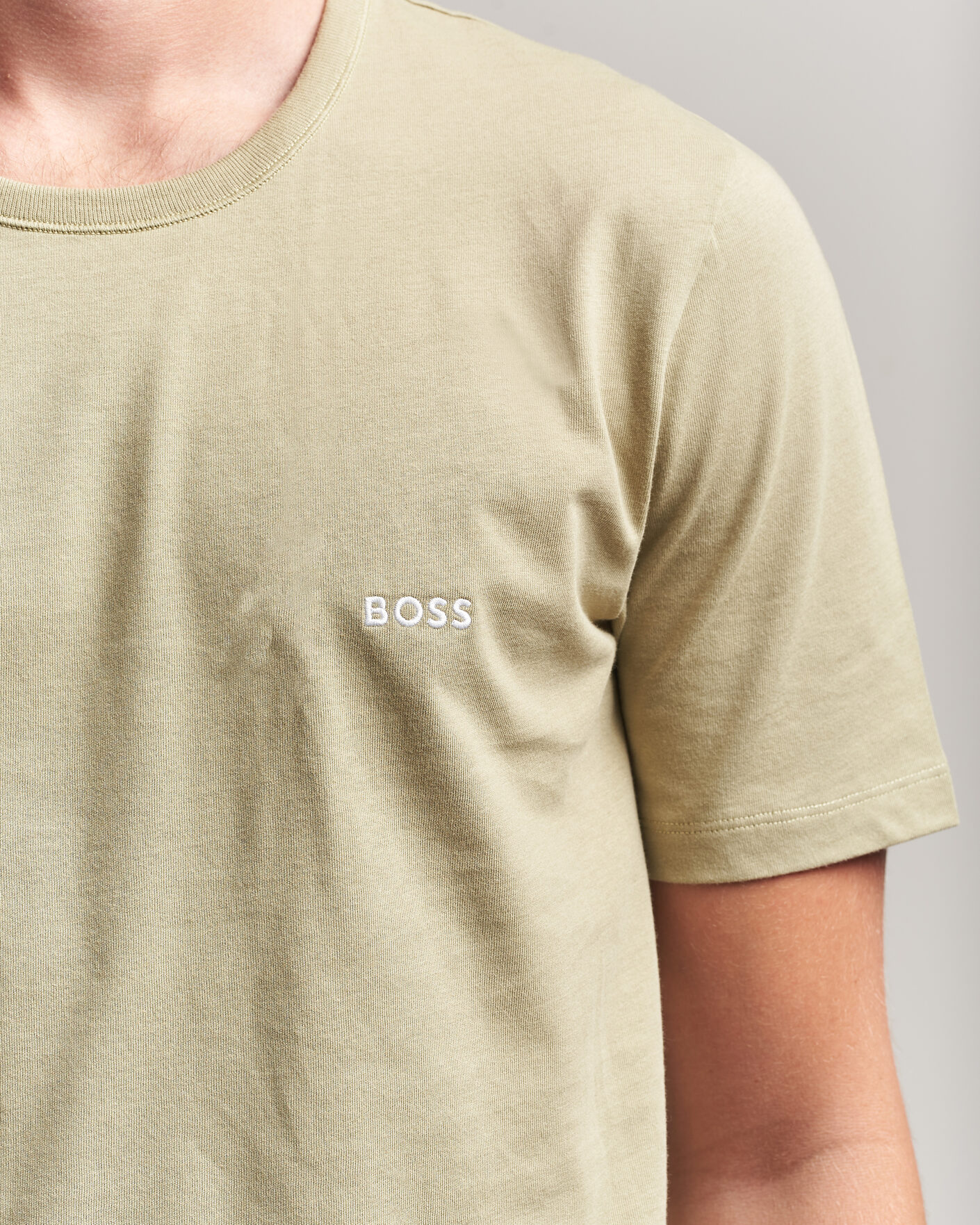Men | T-Shirts | BOSS BLACK | 3-Pack Crew Neck T-Shirt Green/Beige/White