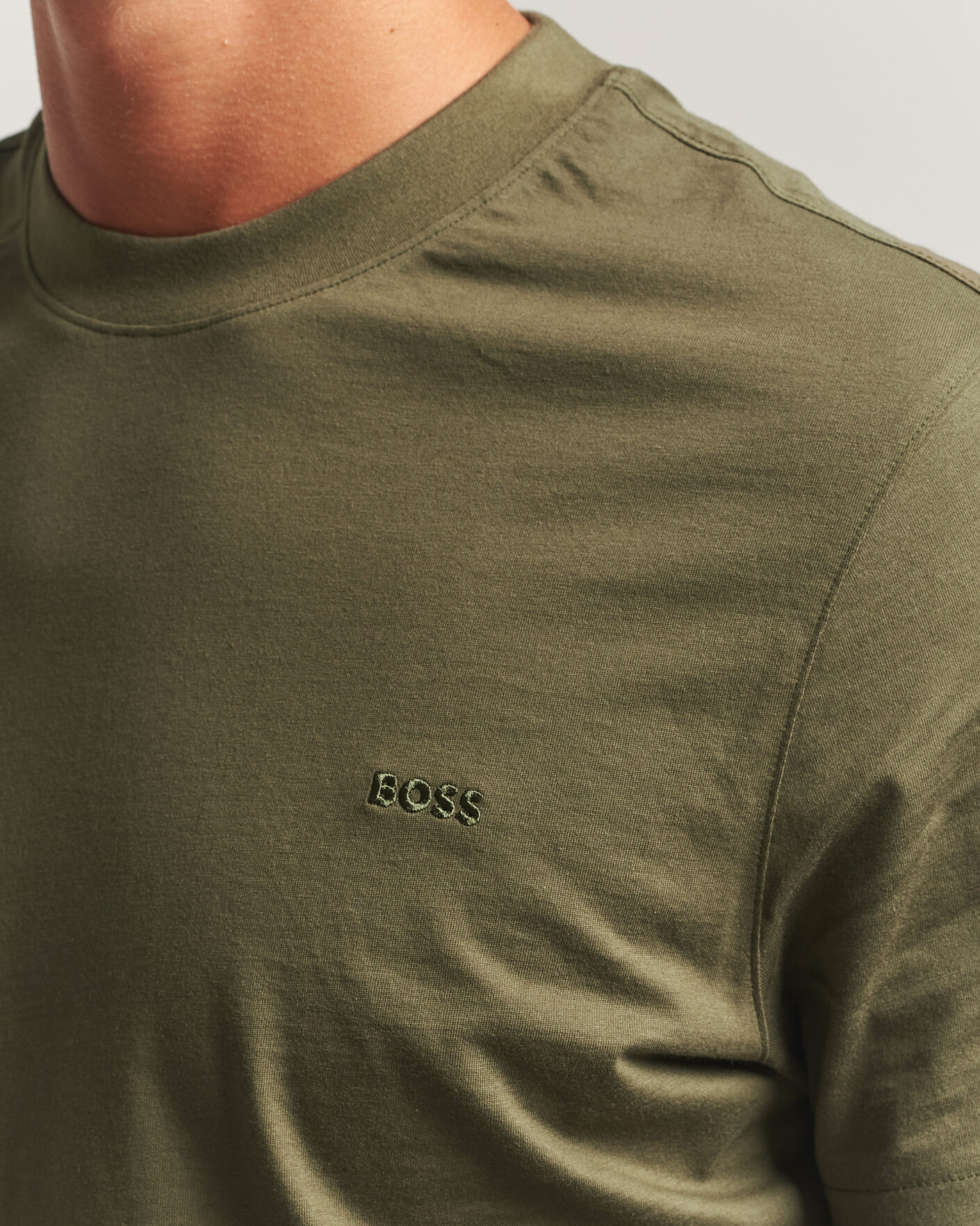 Men | T-Shirts | BOSS BLACK | Thompson Crew Neck T-Shirt Open Green