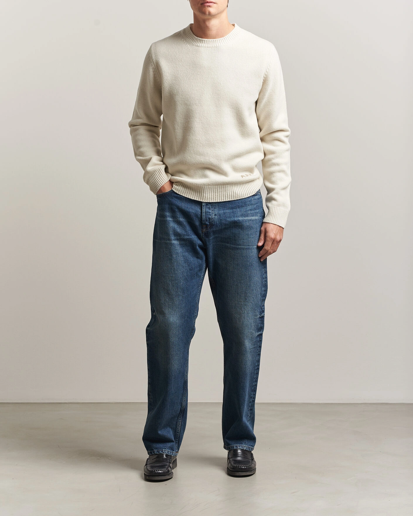 Men | Sweaters & Knitwear | A.P.C. | Edmond Wool Knitted Sweater Ecru