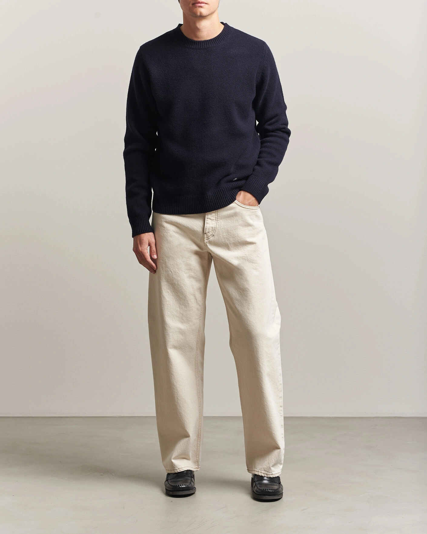 Men | Sweaters & Knitwear | A.P.C. | Edmond Wool Knitted Sweater Dark Navy