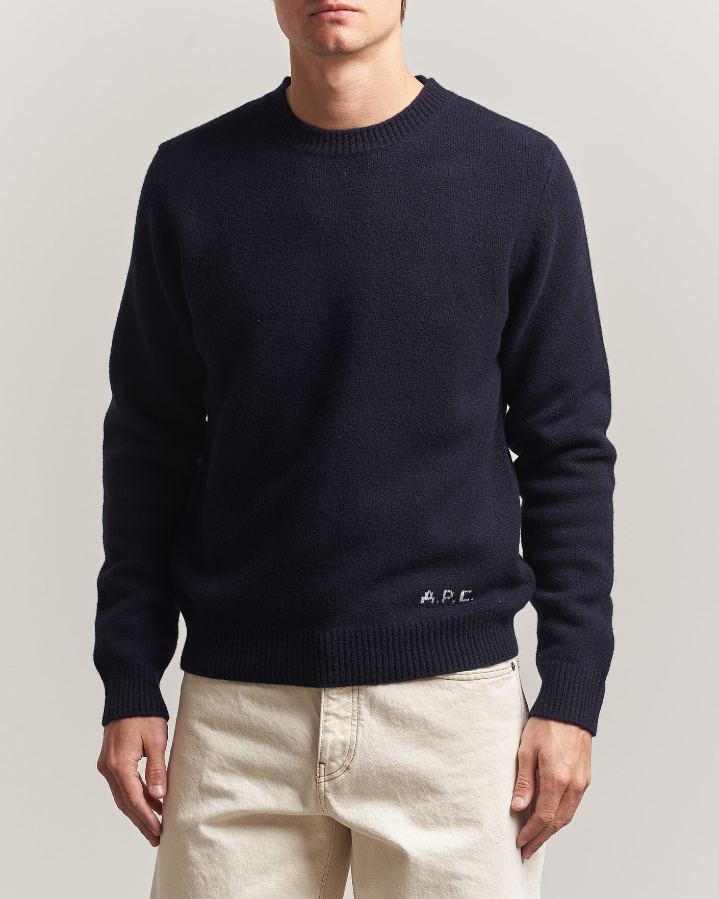 Men | Sweaters & Knitwear | A.P.C. | Edmond Wool Knitted Sweater Dark Navy