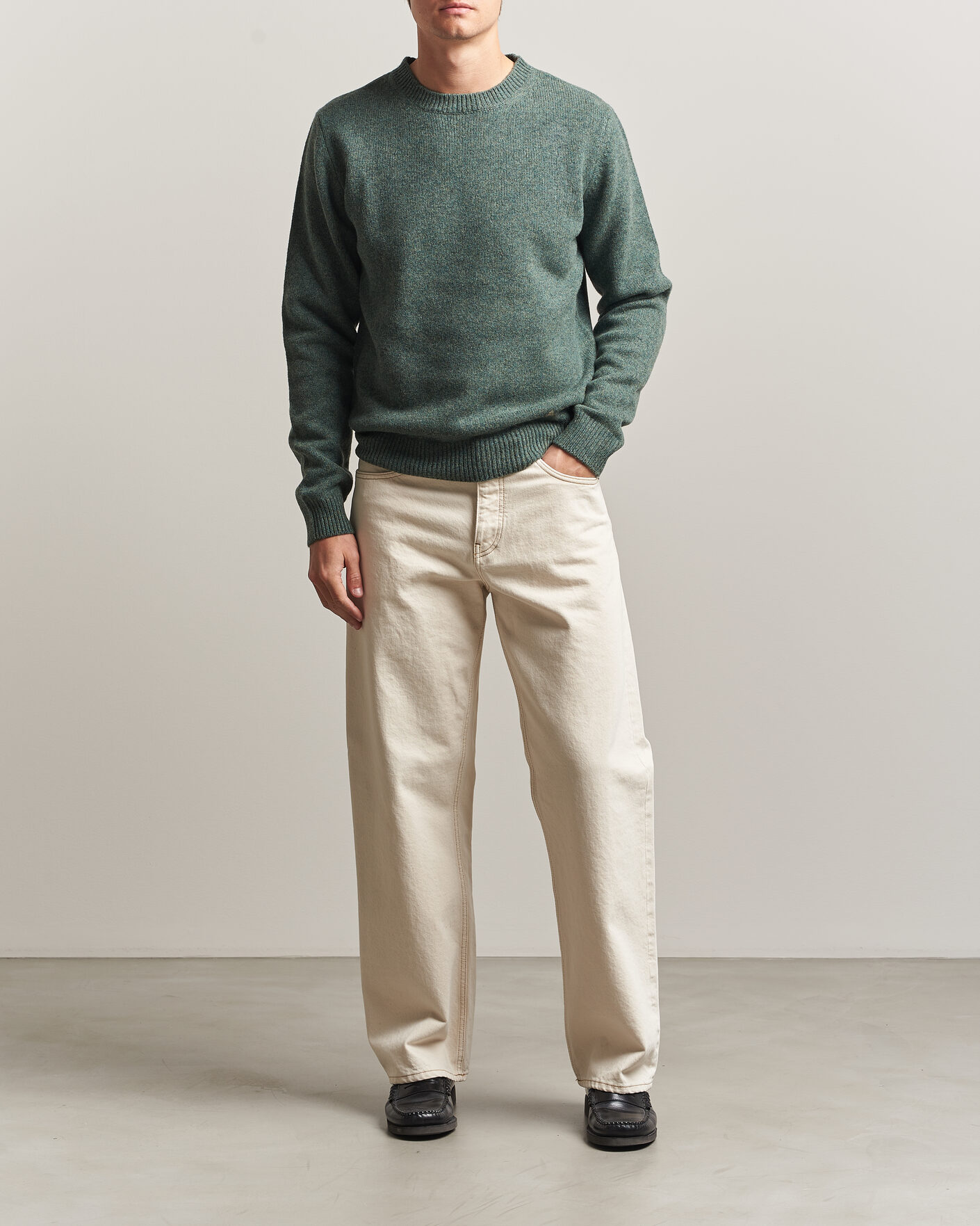 Men | Sweaters & Knitwear | A.P.C. | Edmond Wool Knitted Sweater Green Melange