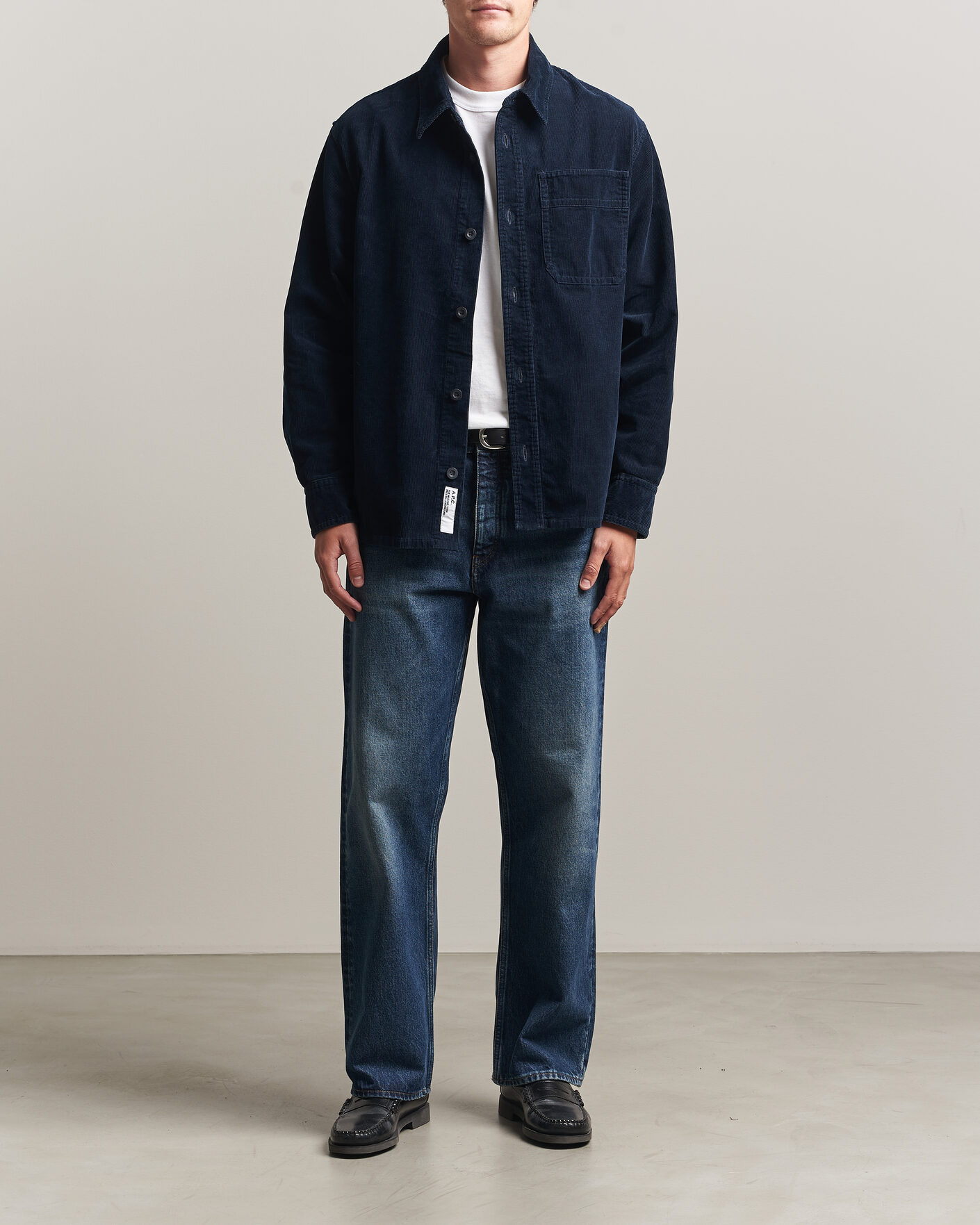 Men | Shirts | A.P.C. | Basile Corduroy Overshirt Dark Navy