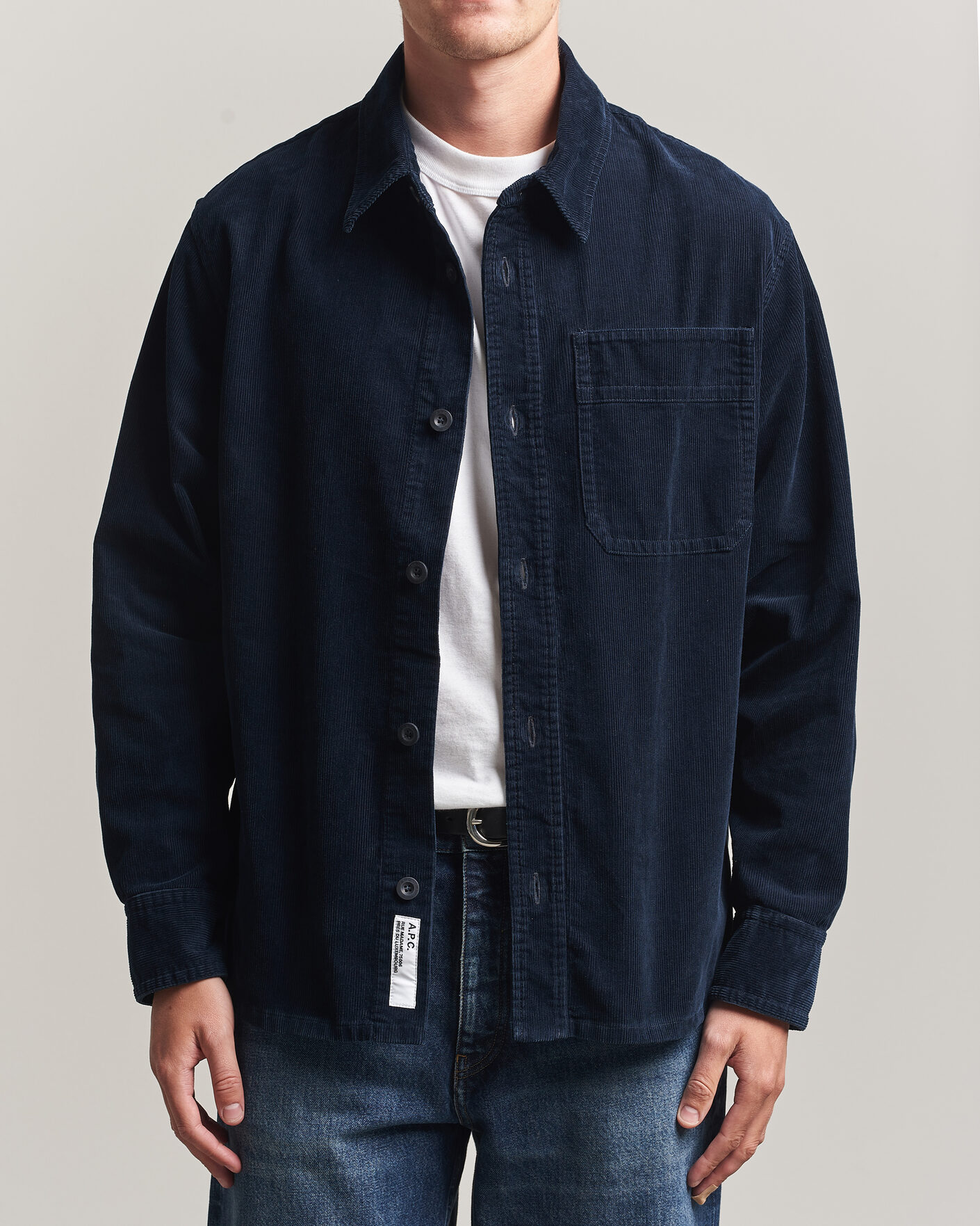 Men | Shirts | A.P.C. | Basile Corduroy Overshirt Dark Navy