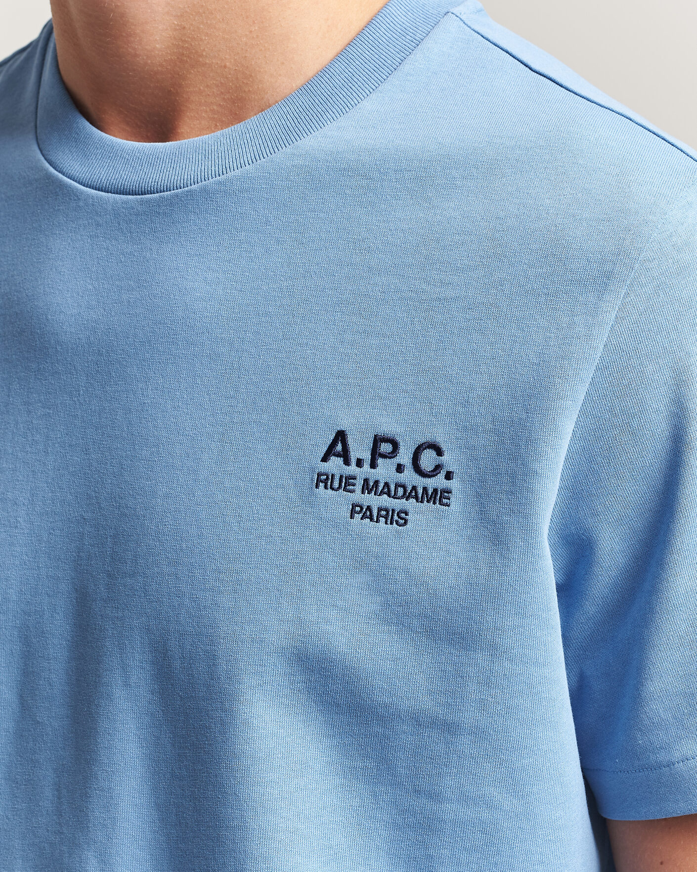 Men | T-Shirts | A.P.C. | Rue Madame T-Shirt Light Blue