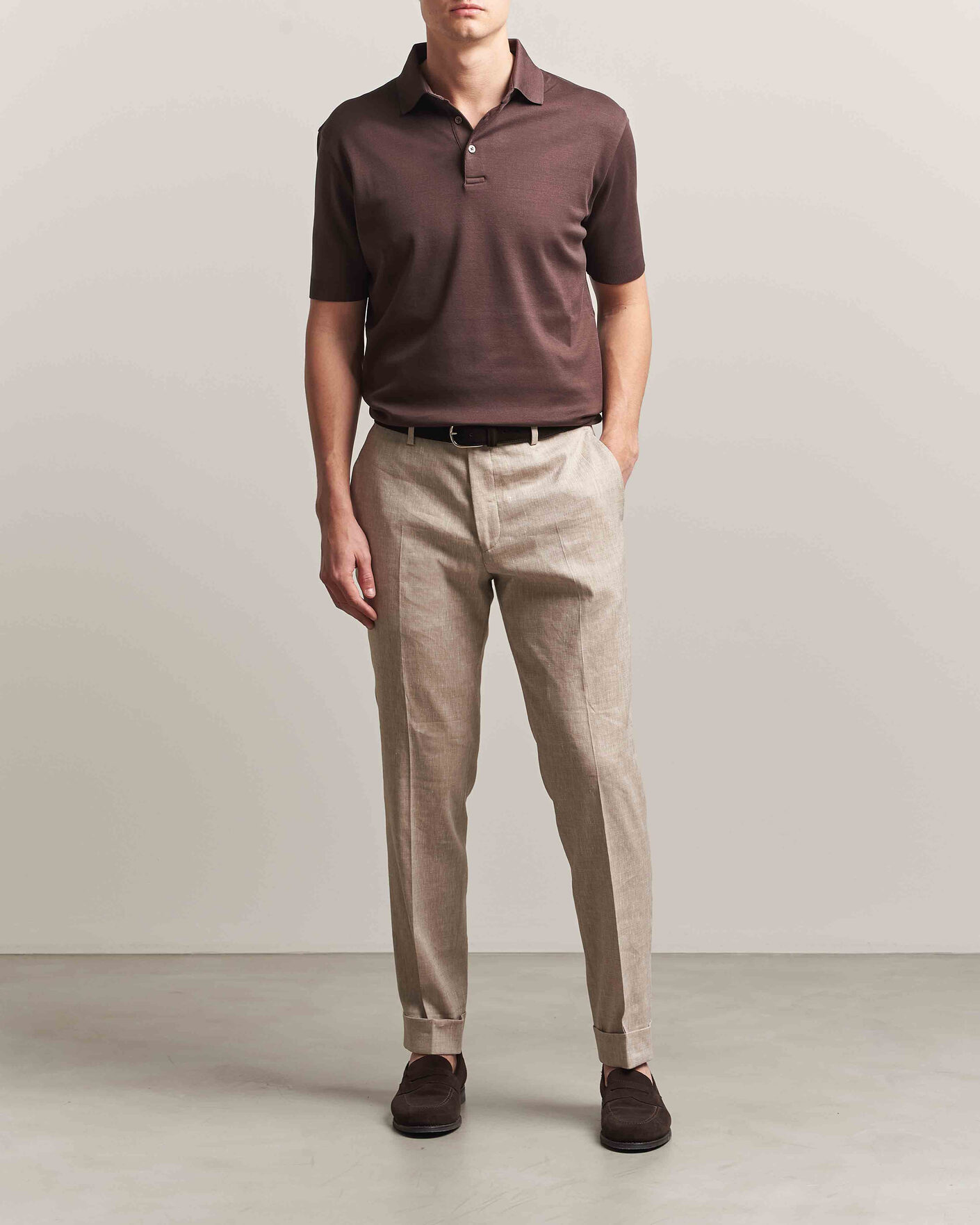 Men | Polo Shirts | Herno | Micro Piquet Polo Brown