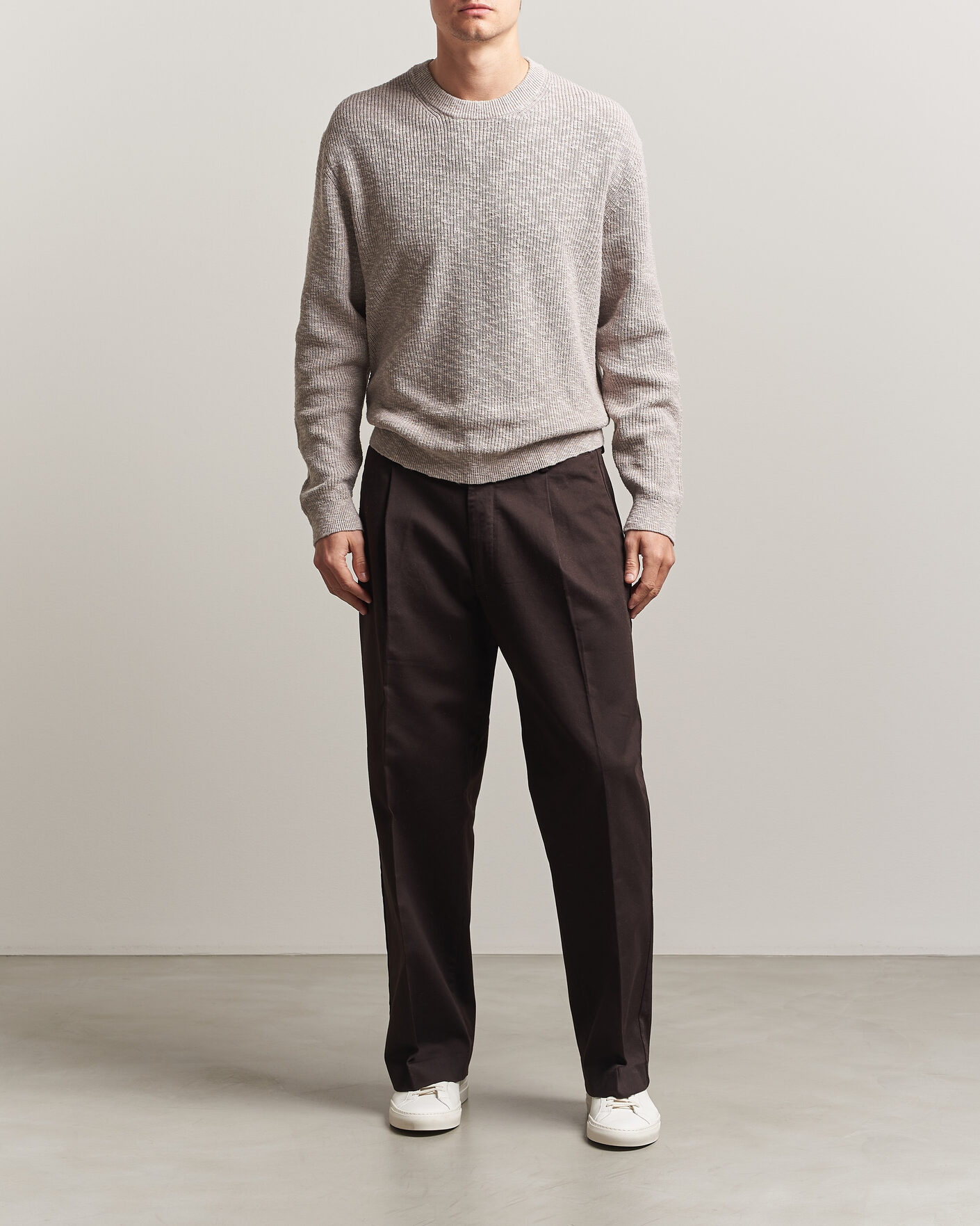 Men | Sweaters & Knitwear | NN07 | Russell Cotton Knitted Sweater Moon Dust