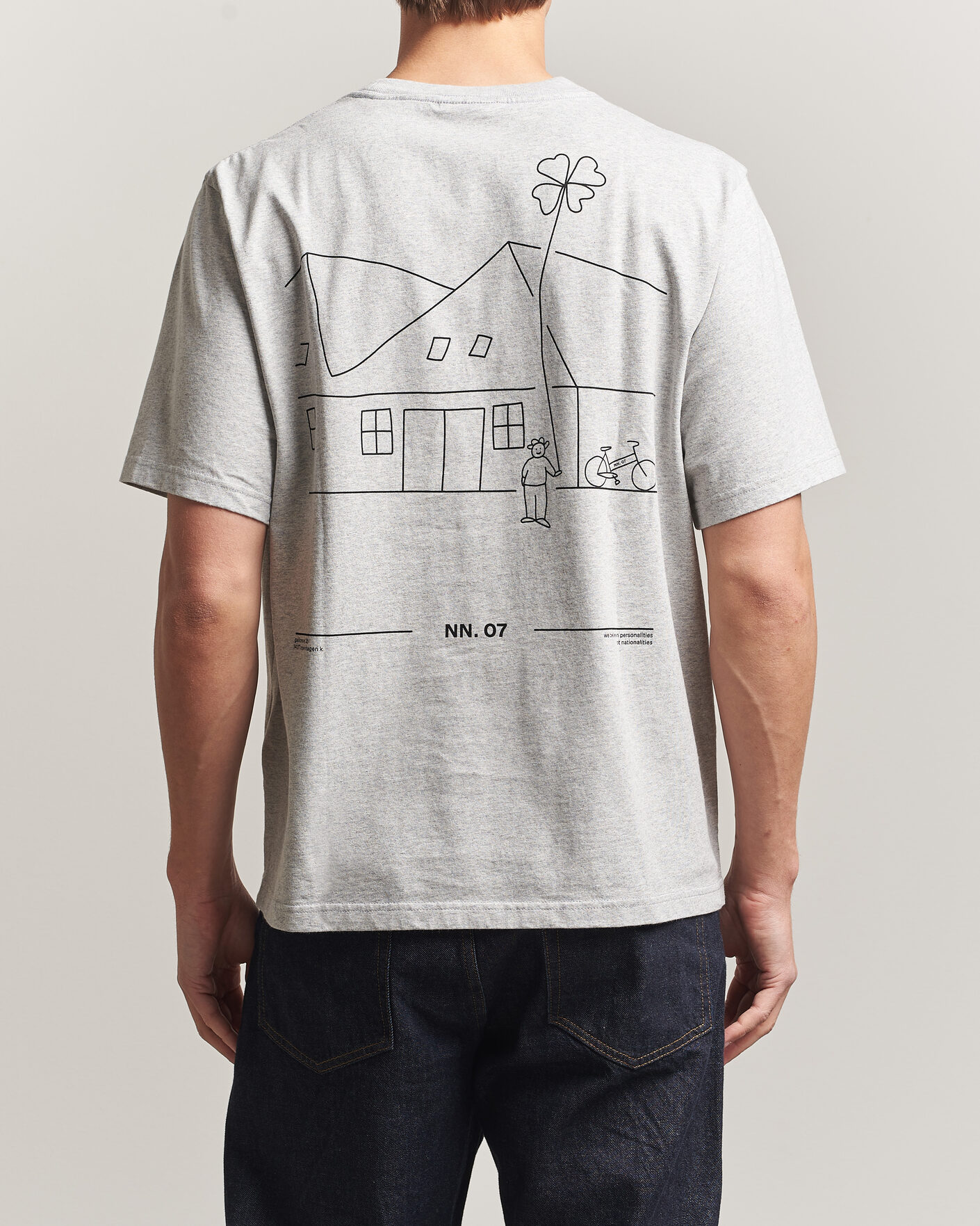 Men | T-Shirts | NN07 | Jett Printed HQ T-Shirt Grey Melange