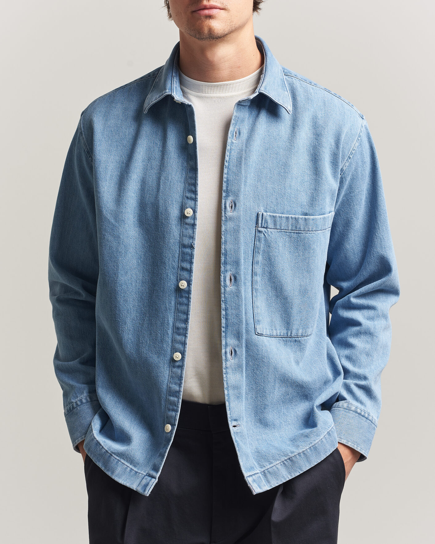Men | Shirts | NN07 | Freddy Denim Overshirt Light Blue