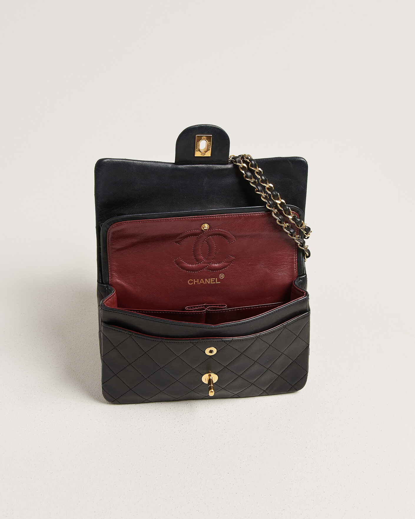 Men | Chanel Pre-Owned Classic Small Double Flap Bag Black | Chanel Pre-Owned | Classic Small Double Flap Bag Black