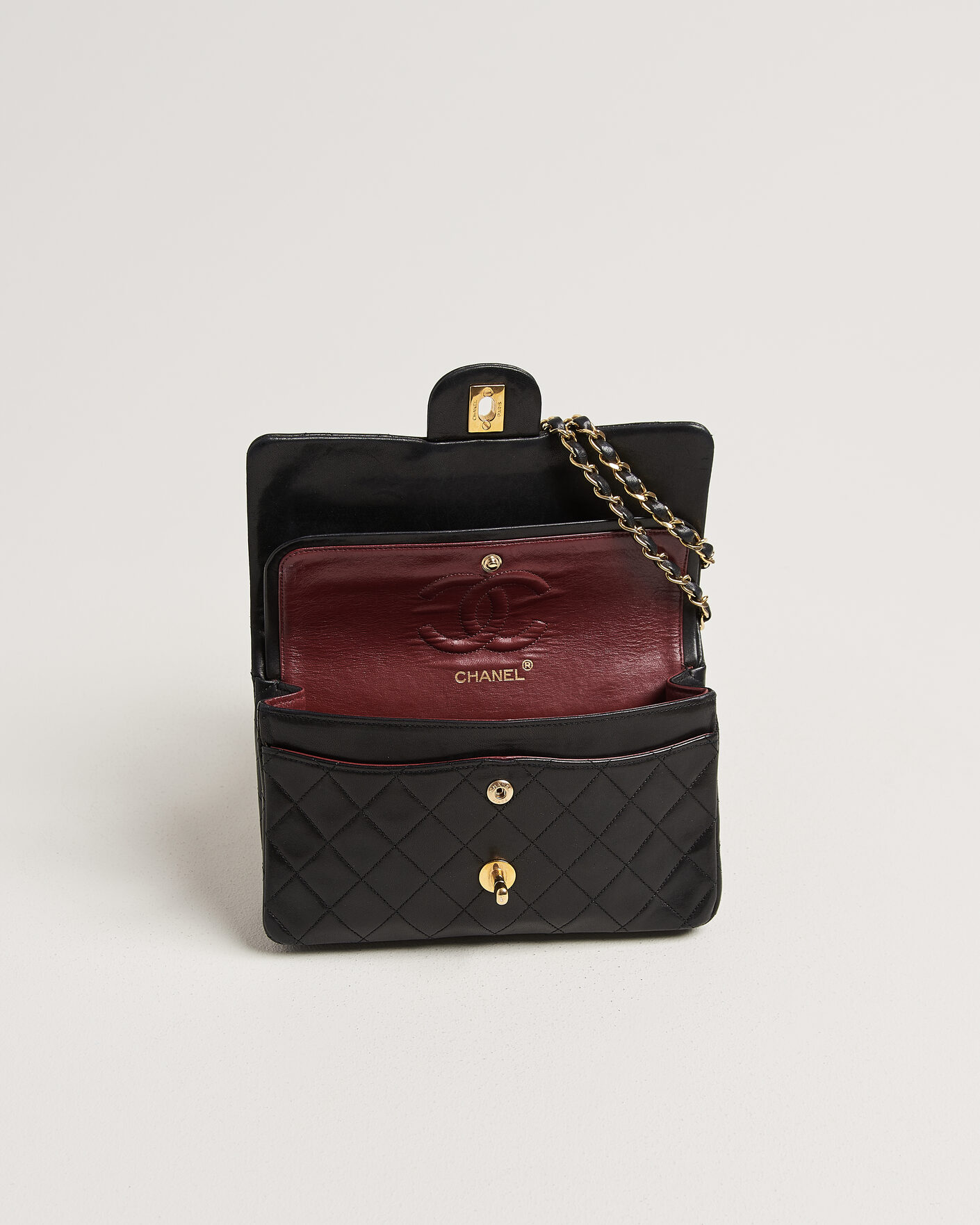Men | Chanel Pre-Owned Classic Small Double Flap Bag Black | Chanel Pre-Owned | Classic Small Double Flap Bag Black