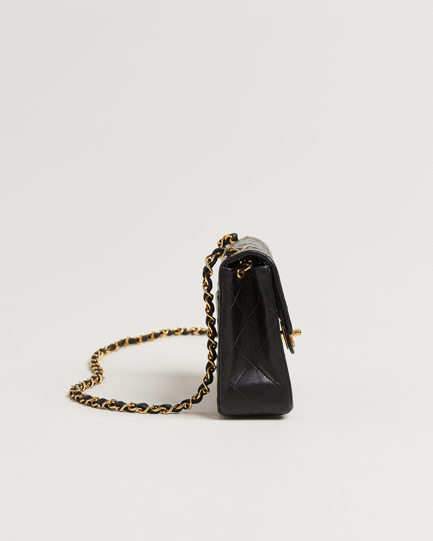 Men | Chanel Pre-Owned Classic Mini Single Flap Square Bag Black | Chanel Pre-Owned | Classic Mini Single Flap Square Bag Black