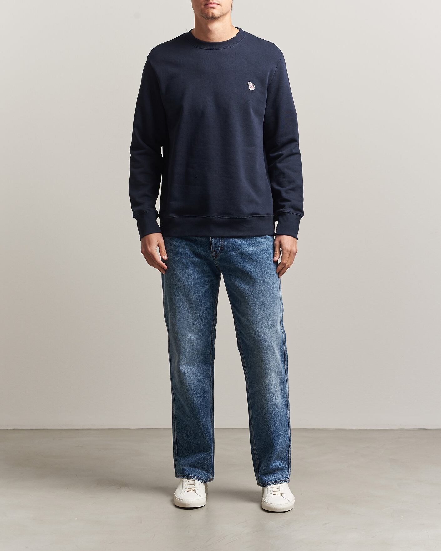 Men | Sweaters & Knitwear | PS Paul Smith | Zebra Organic Cotton Sweatshirt Navy
