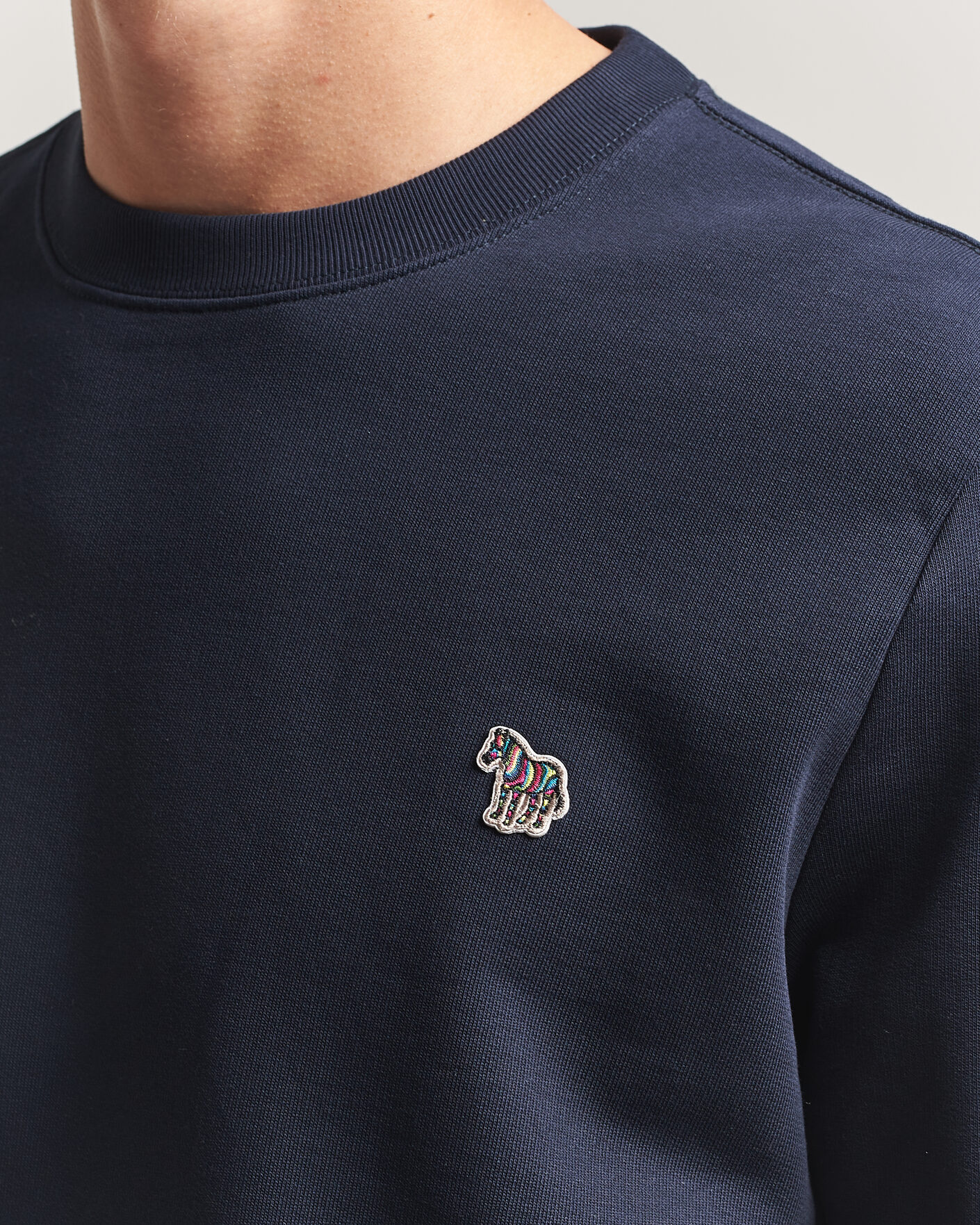 Men | Sweaters & Knitwear | PS Paul Smith | Zebra Organic Cotton Sweatshirt Navy