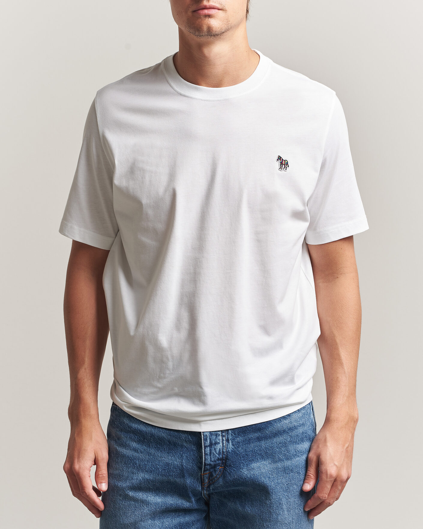 Men | T-Shirts | PS Paul Smith | Organic Cotton Zebra T-Shirt White