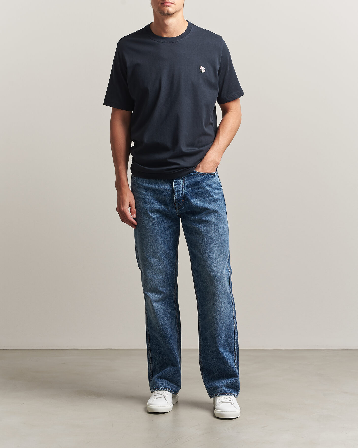 Men | T-Shirts | PS Paul Smith | Organic Cotton Zebra T-Shirt Navy