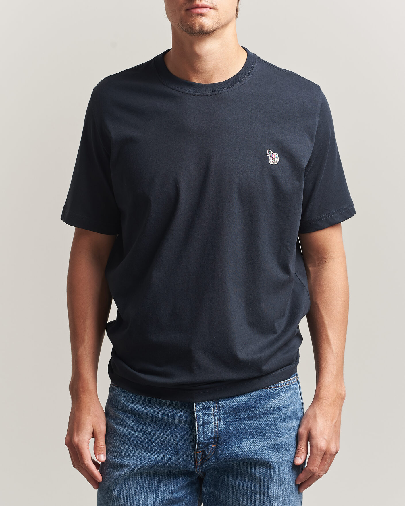 Men | T-Shirts | PS Paul Smith | Organic Cotton Zebra T-Shirt Navy