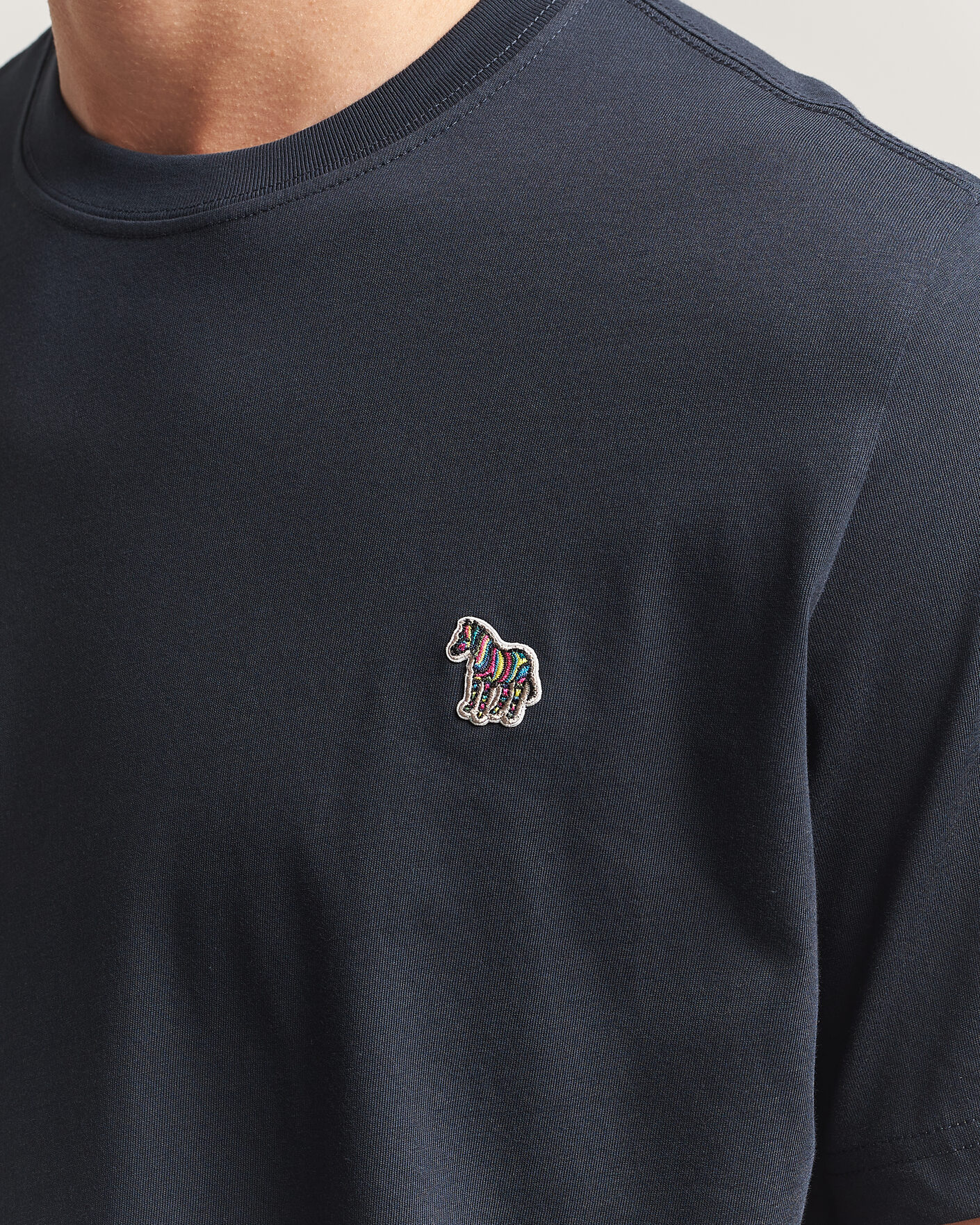 Men | T-Shirts | PS Paul Smith | Organic Cotton Zebra T-Shirt Navy
