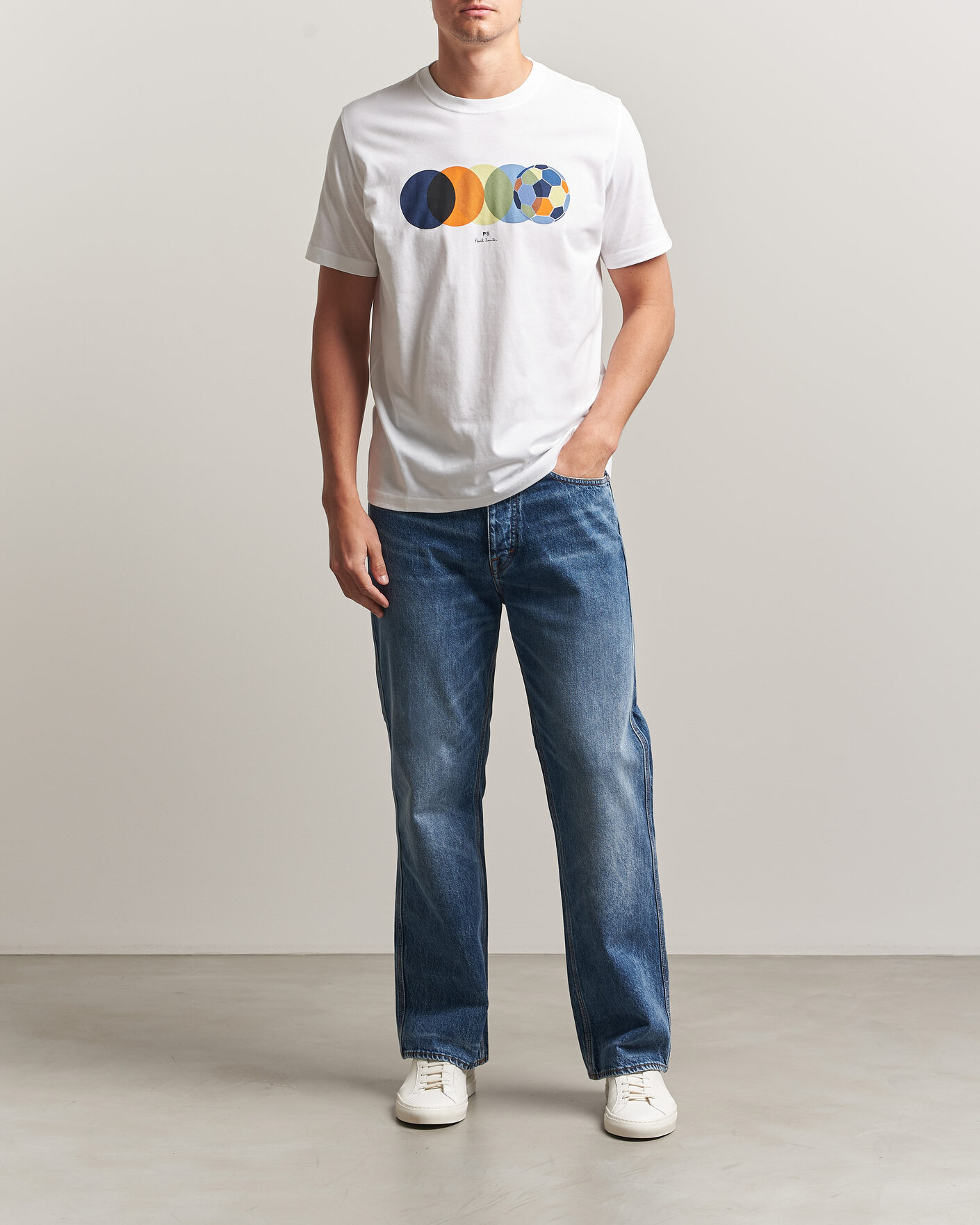 Men | T-Shirts | PS Paul Smith | Football Crew Neck T-Shirt White